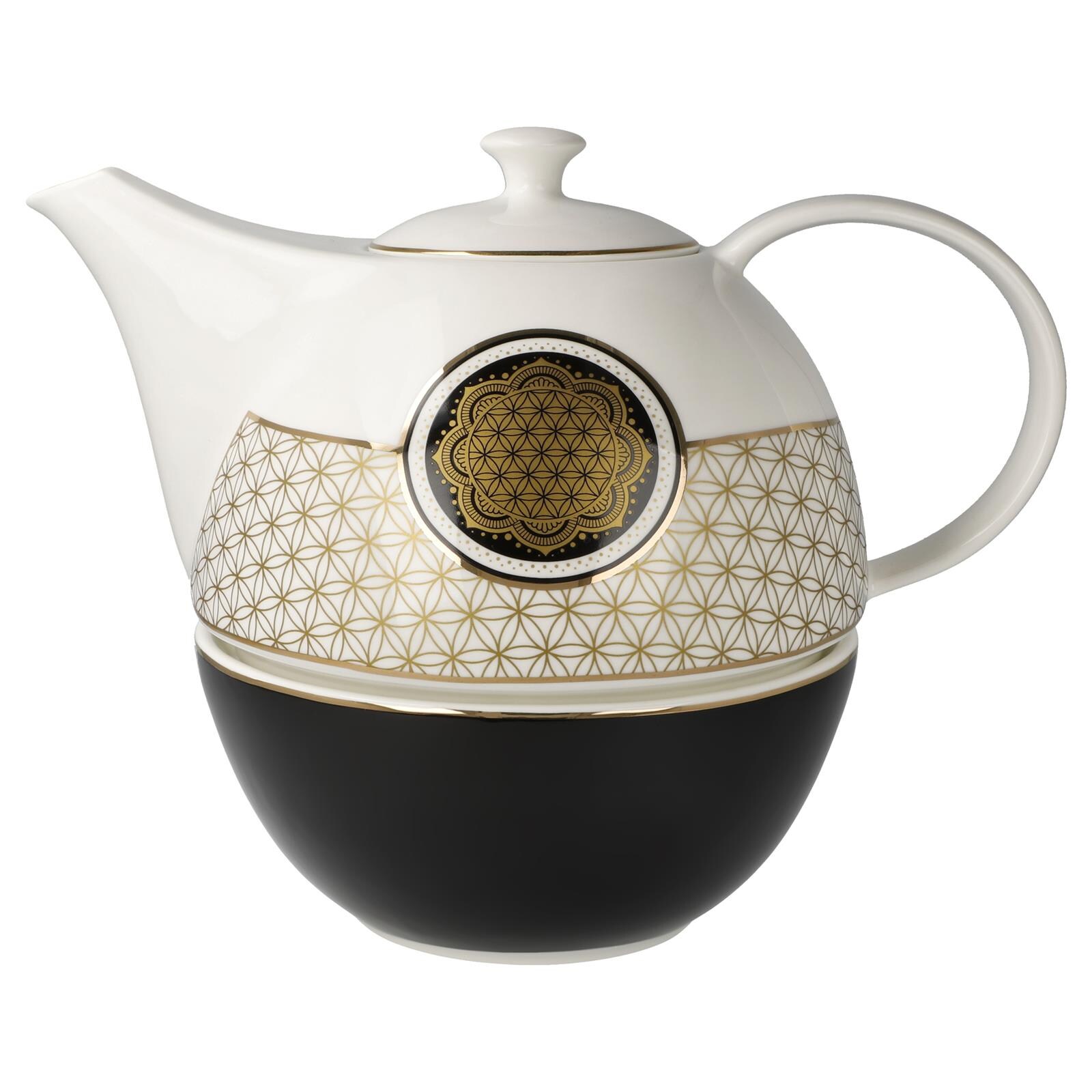 Teekanne mit Stövchen Lotus - Blume des Lebens