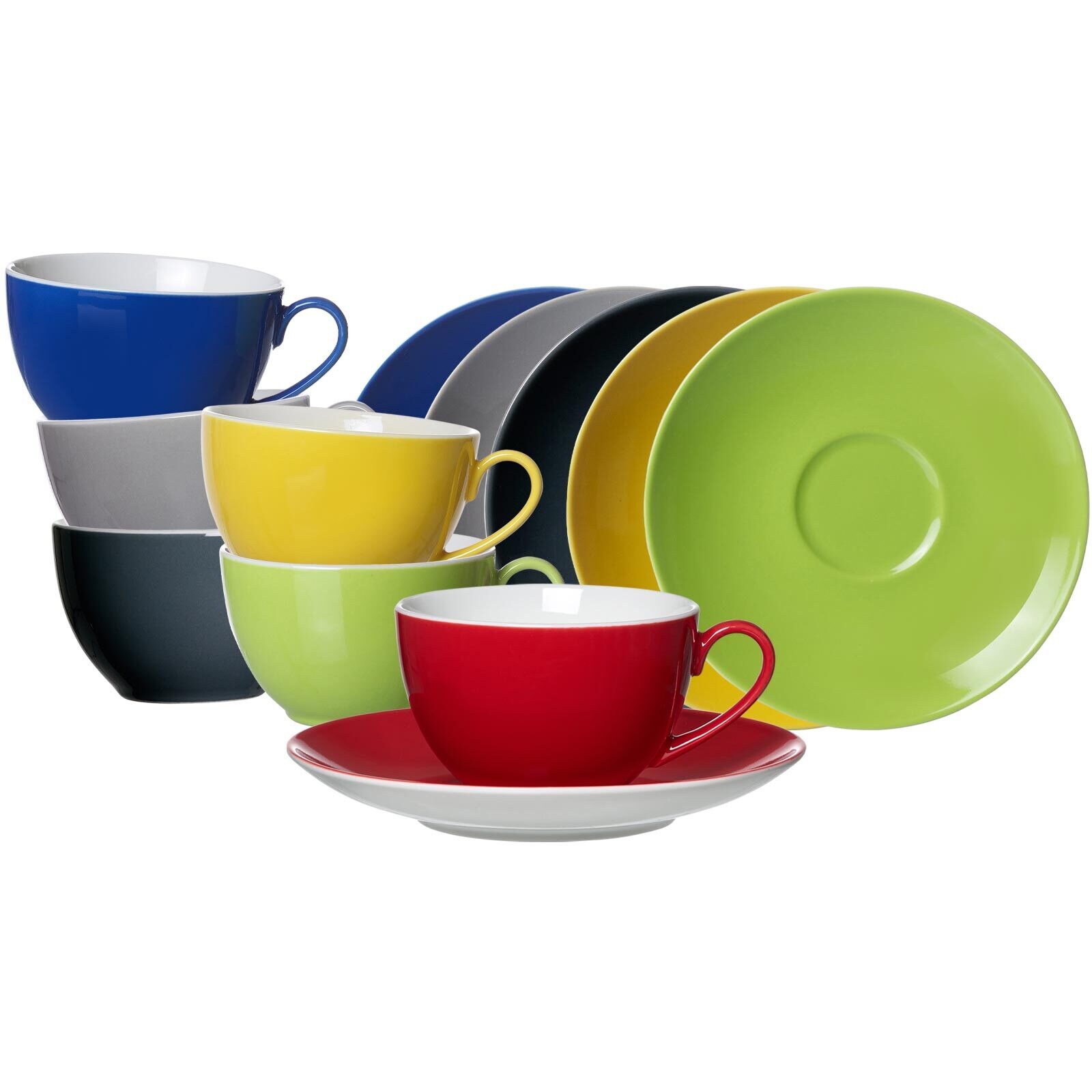 Kaffeetassen mit Untertassen Doppio  6er Set