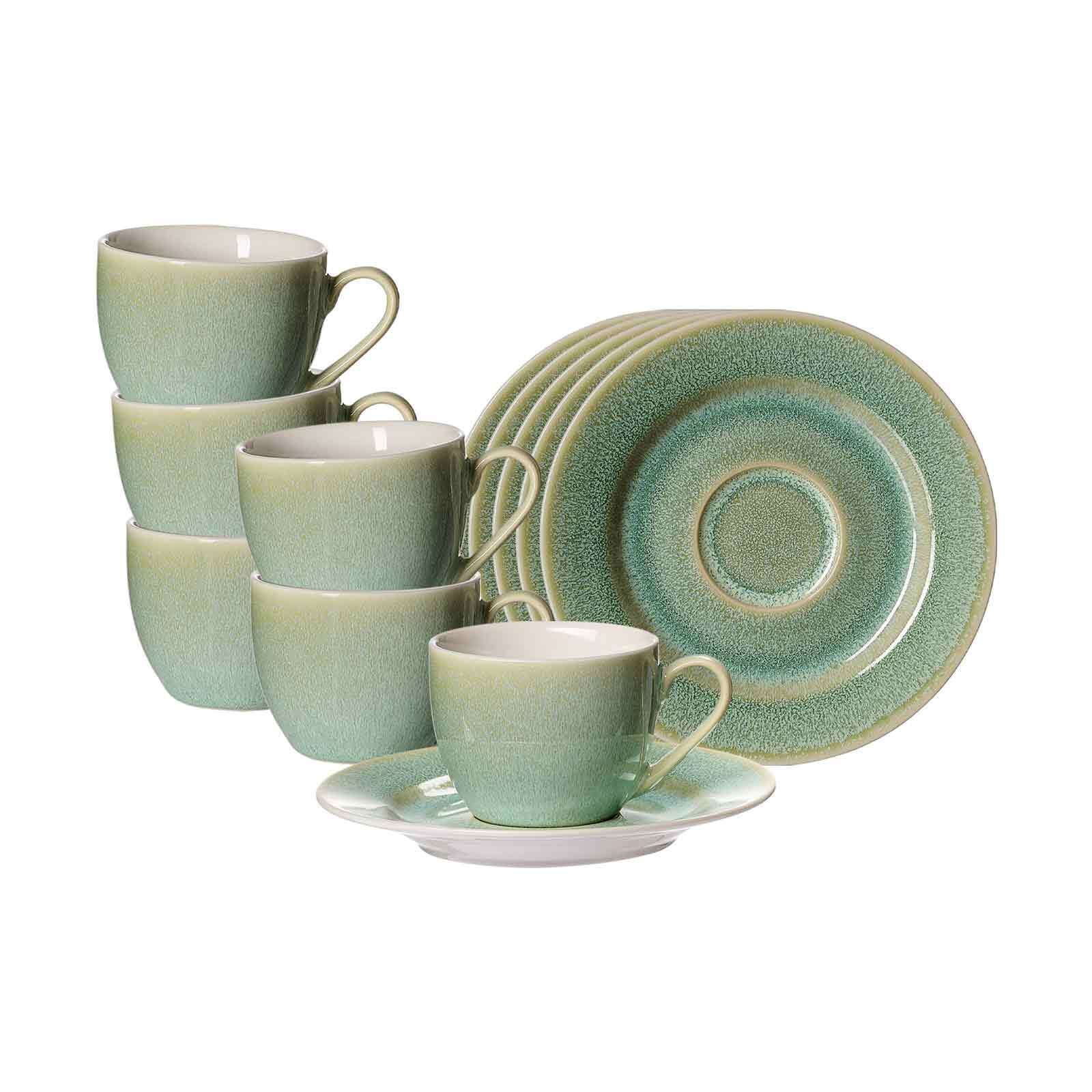 Espressotassen mit Untertassen Borneo  6er Set