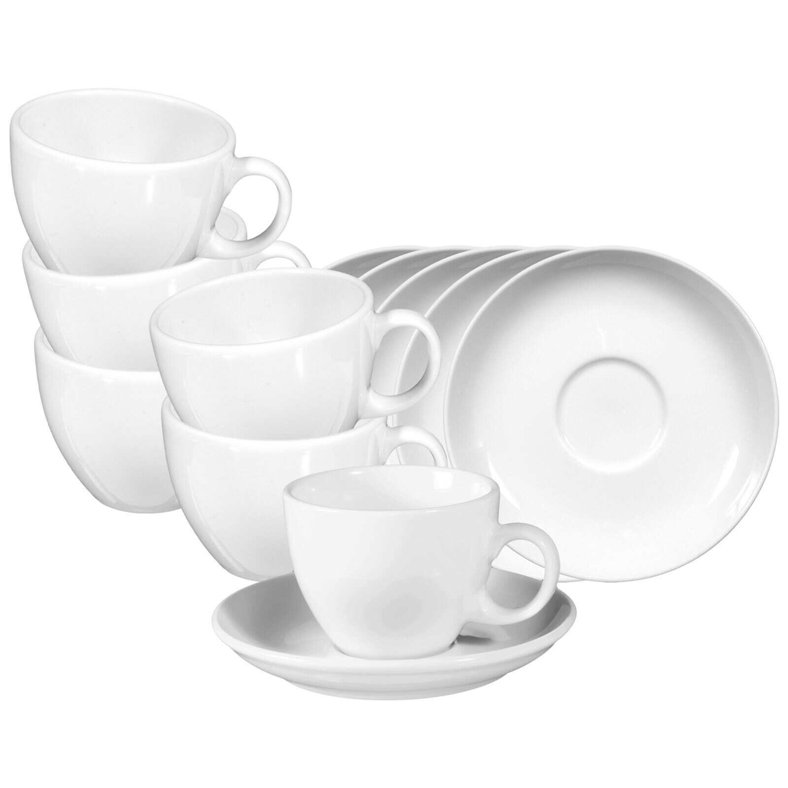 Cappuccinotassen mit Untertassen VIP.  6er Set