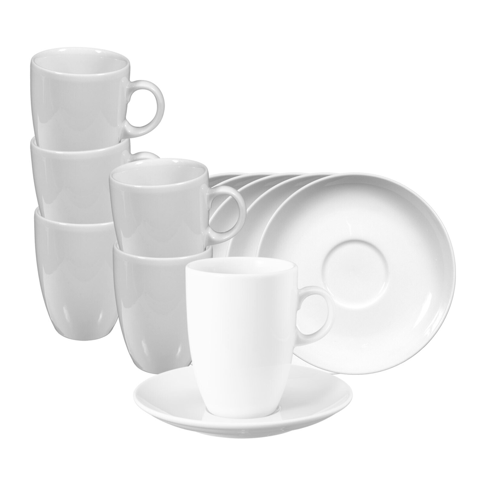 Cappuccinotassen mit Untertassen VIP.  6er Set