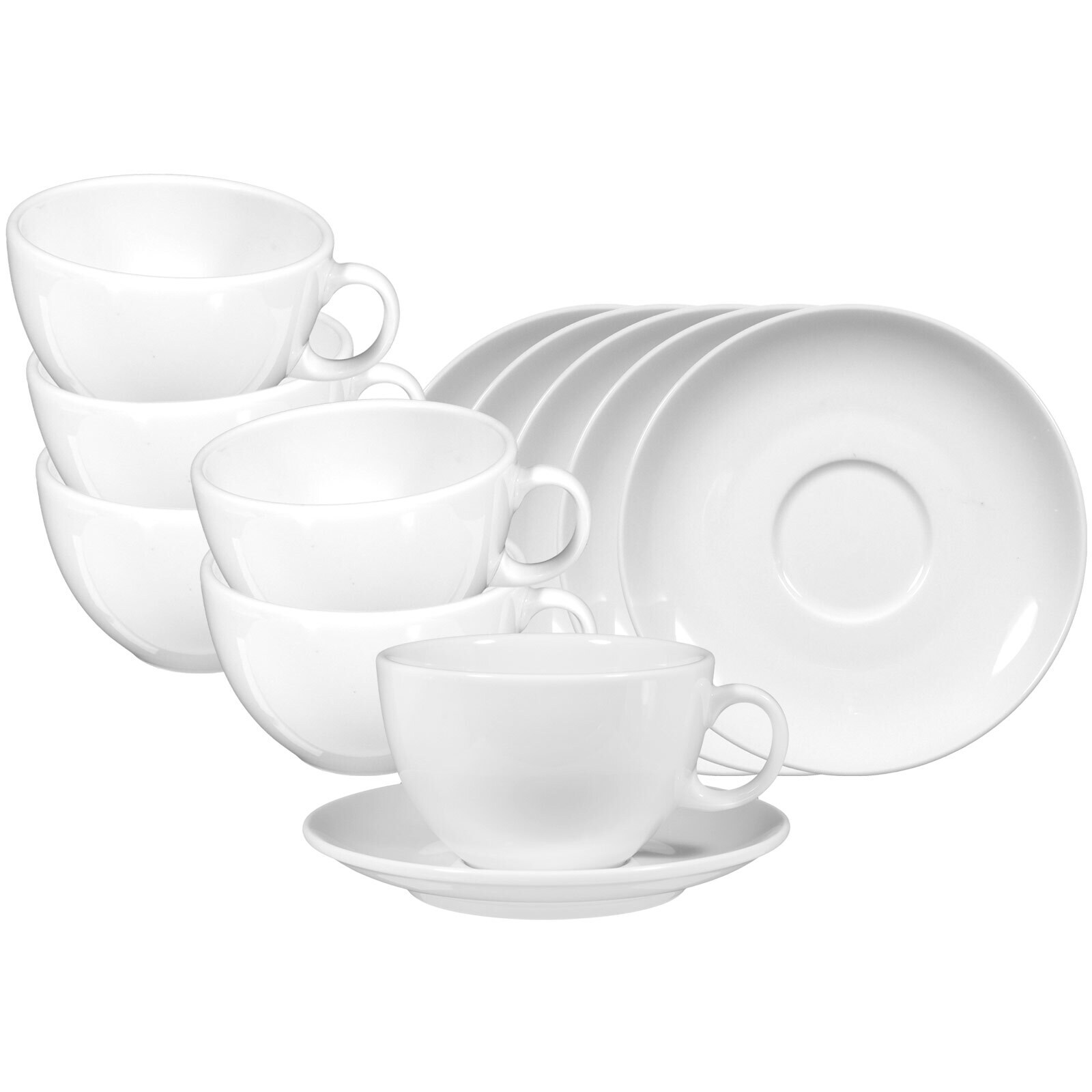 Milchkaffeetassen mit Untertassen VIP.  6er Set