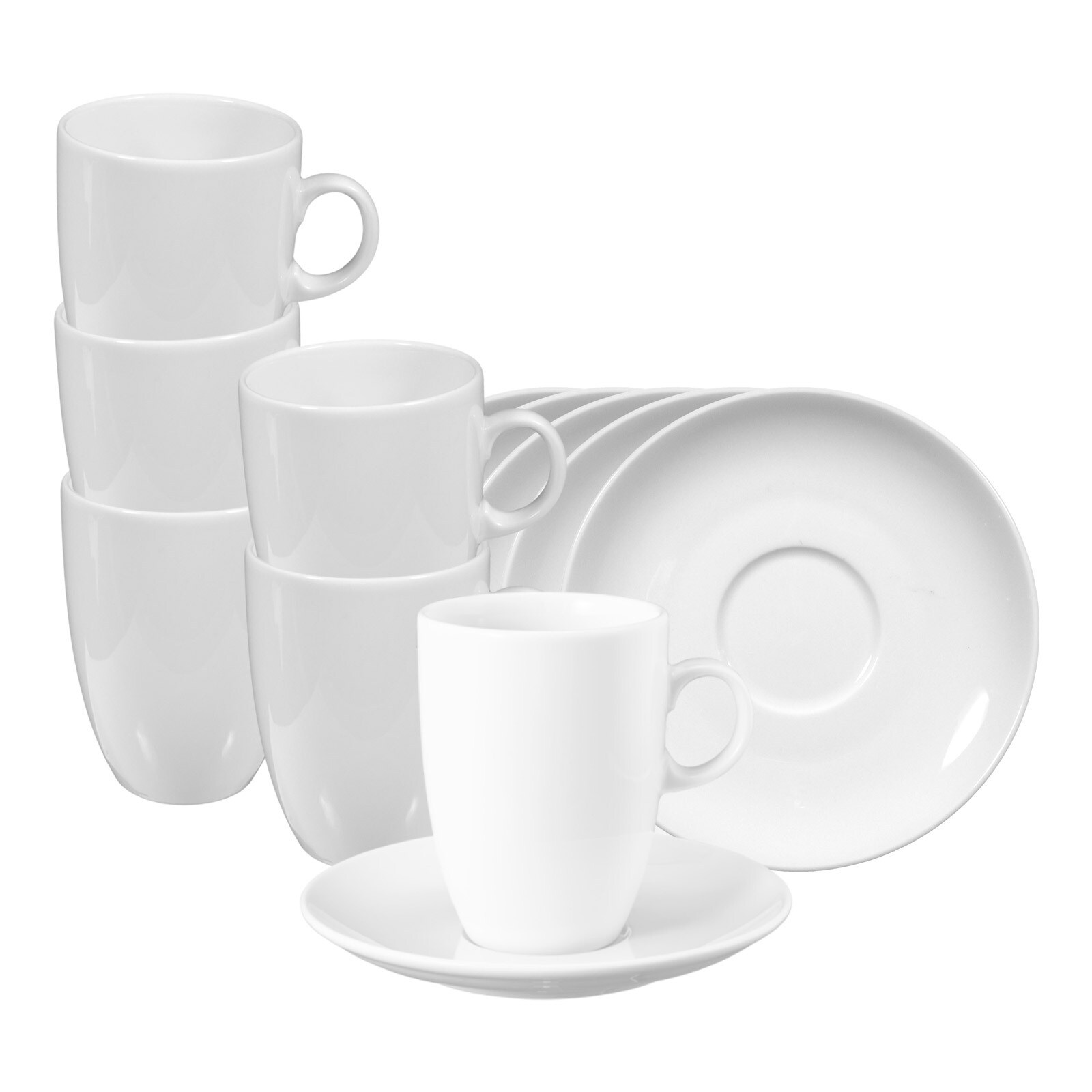 Milchkaffeetassen mit Untertassen VIP.  6er Set