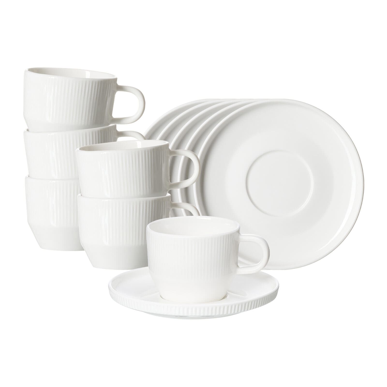 Ritzenhoff & Breker Kaffeetassen mit Untertassen Kelly 225 ml 6er Set 