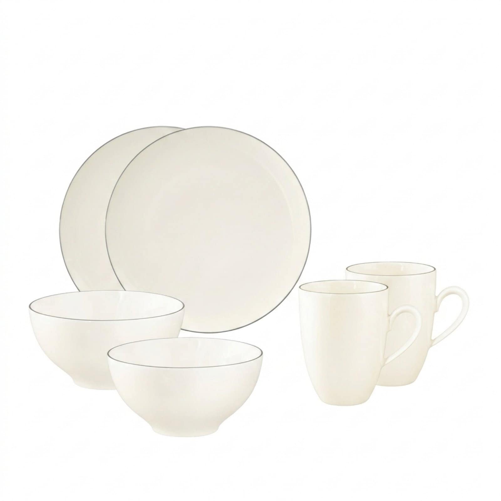 Seltmann Weiden Fr&uuml;hst&uuml;cks-Set Savona Grey Line 6er Set 