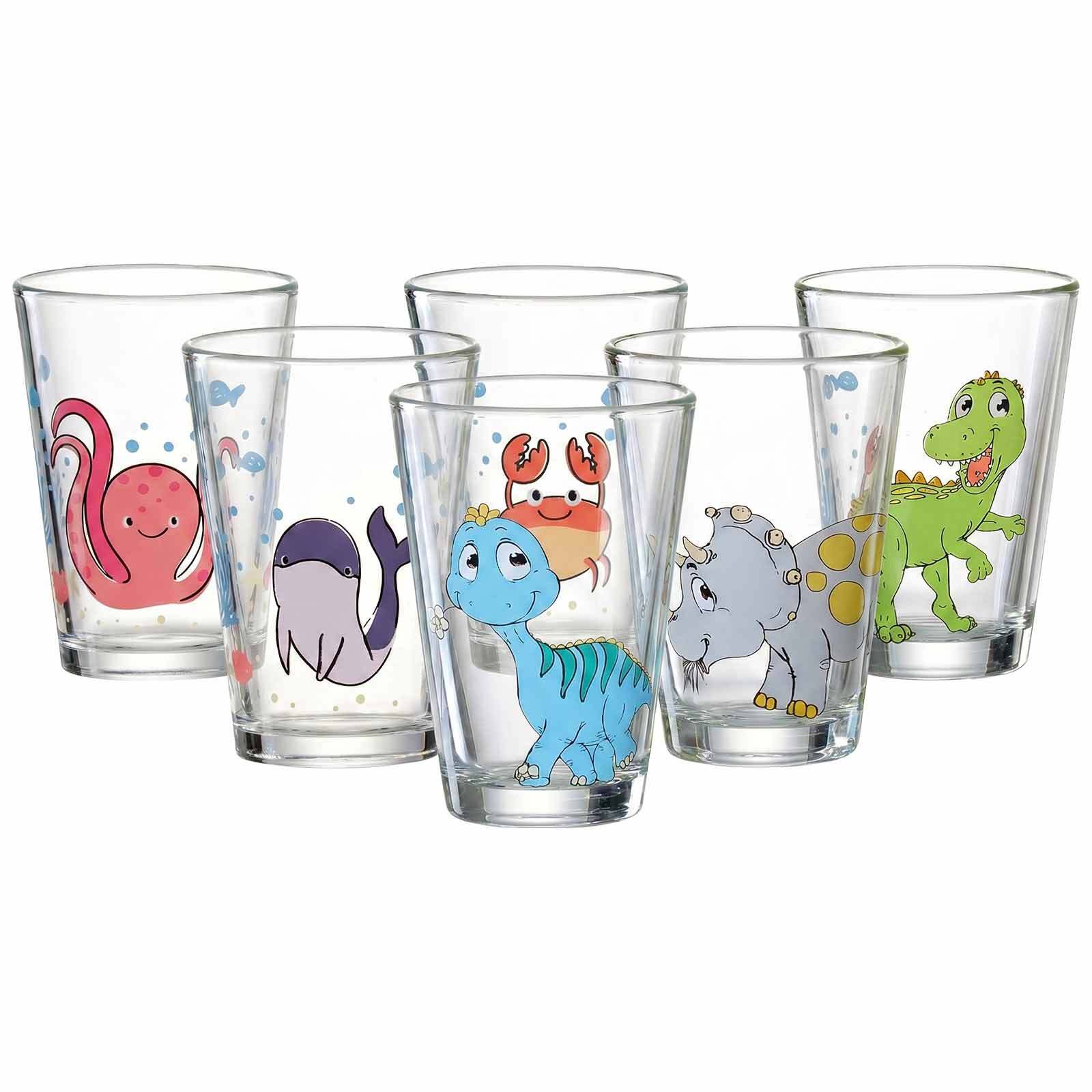 Ritzenhoff & Breker Kindergl&auml;ser Dino und Meerestiere 200 ml 6er Set 