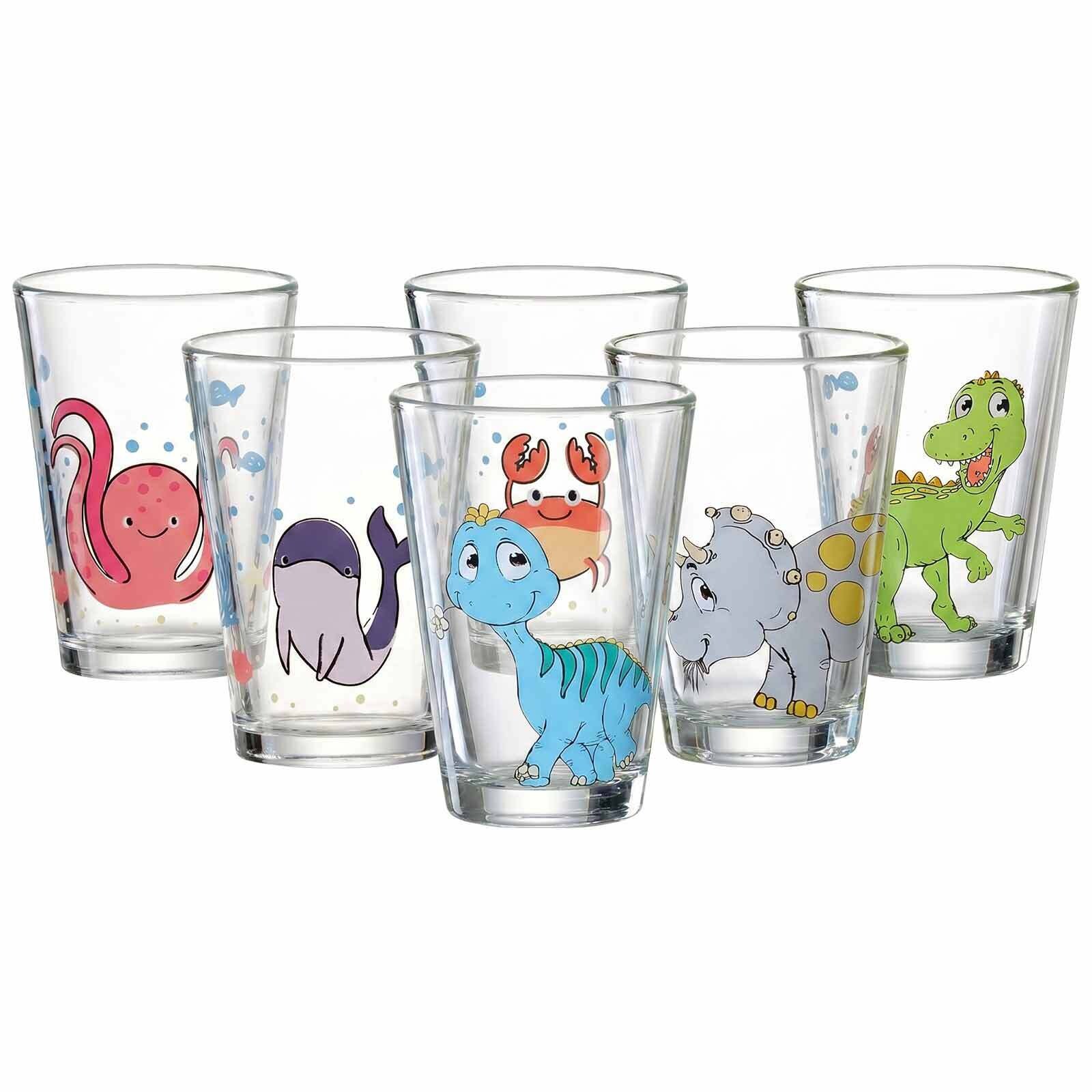 Kindergläser Dino und Meerestiere  6er Set
