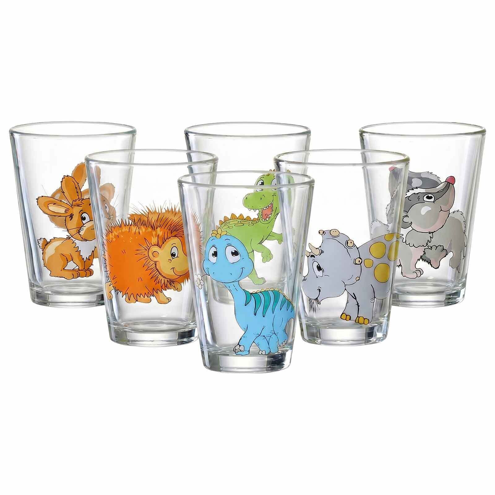 Kindergläser Dino und Waldtiere  6er Set
