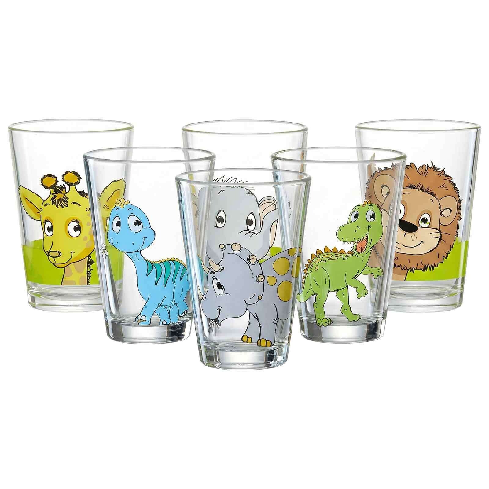 Kindergläser Dino und Dschungeltiere  6er Set