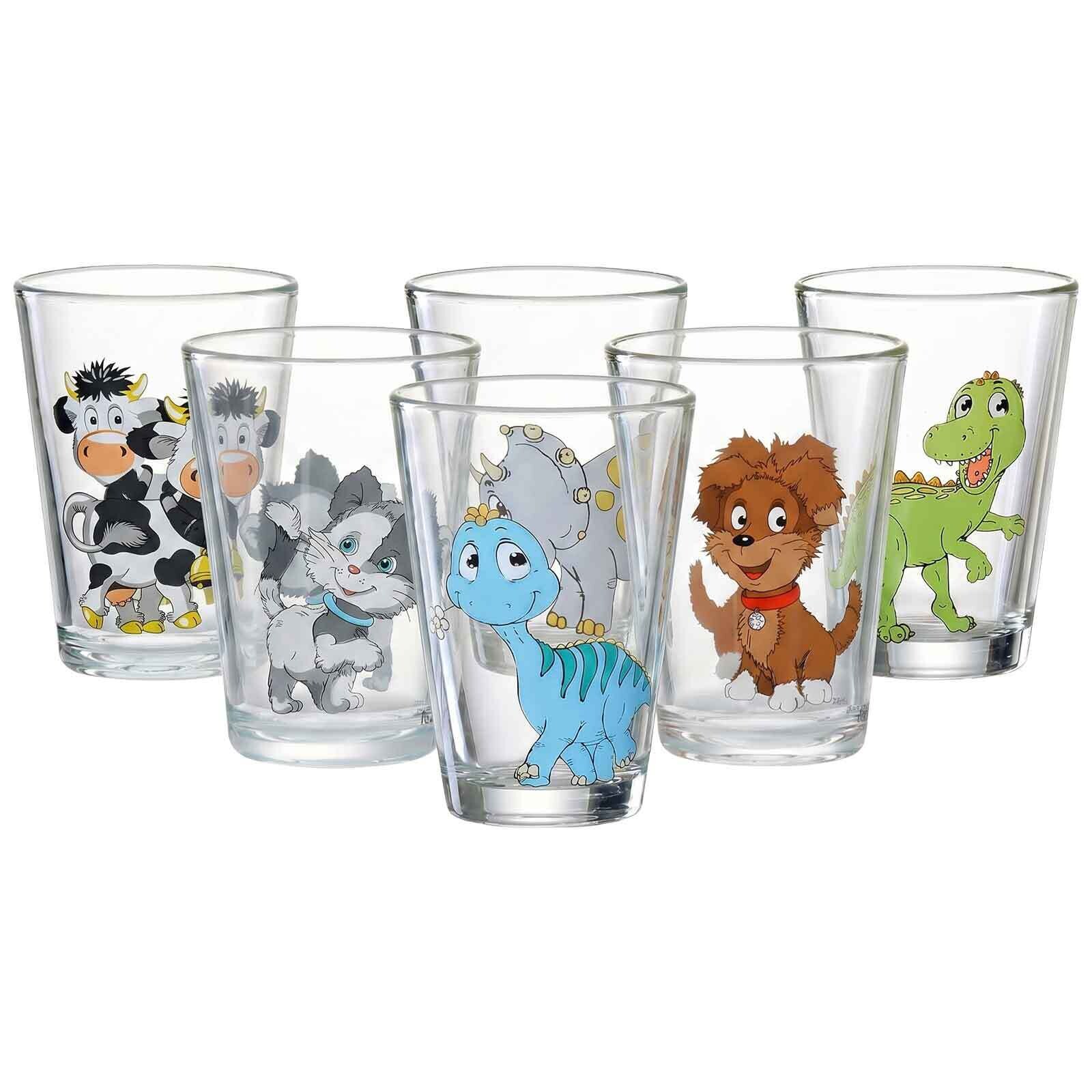 Kindergläser Dino und Hoftiere  6er Set