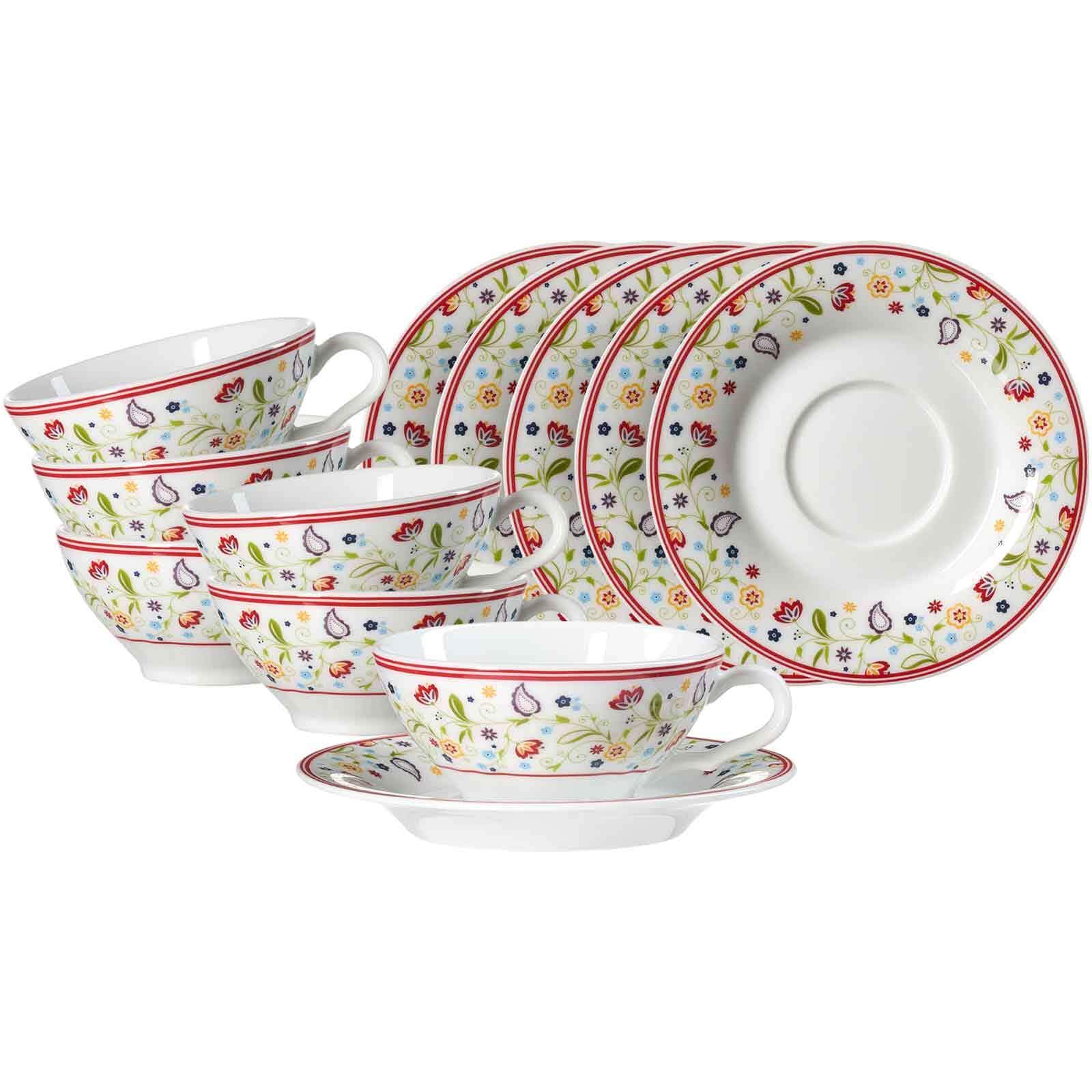 Ritzenhoff & Breker Teetassen mit Untertassen Shanti Ostfriese 100 ml 6er Set 