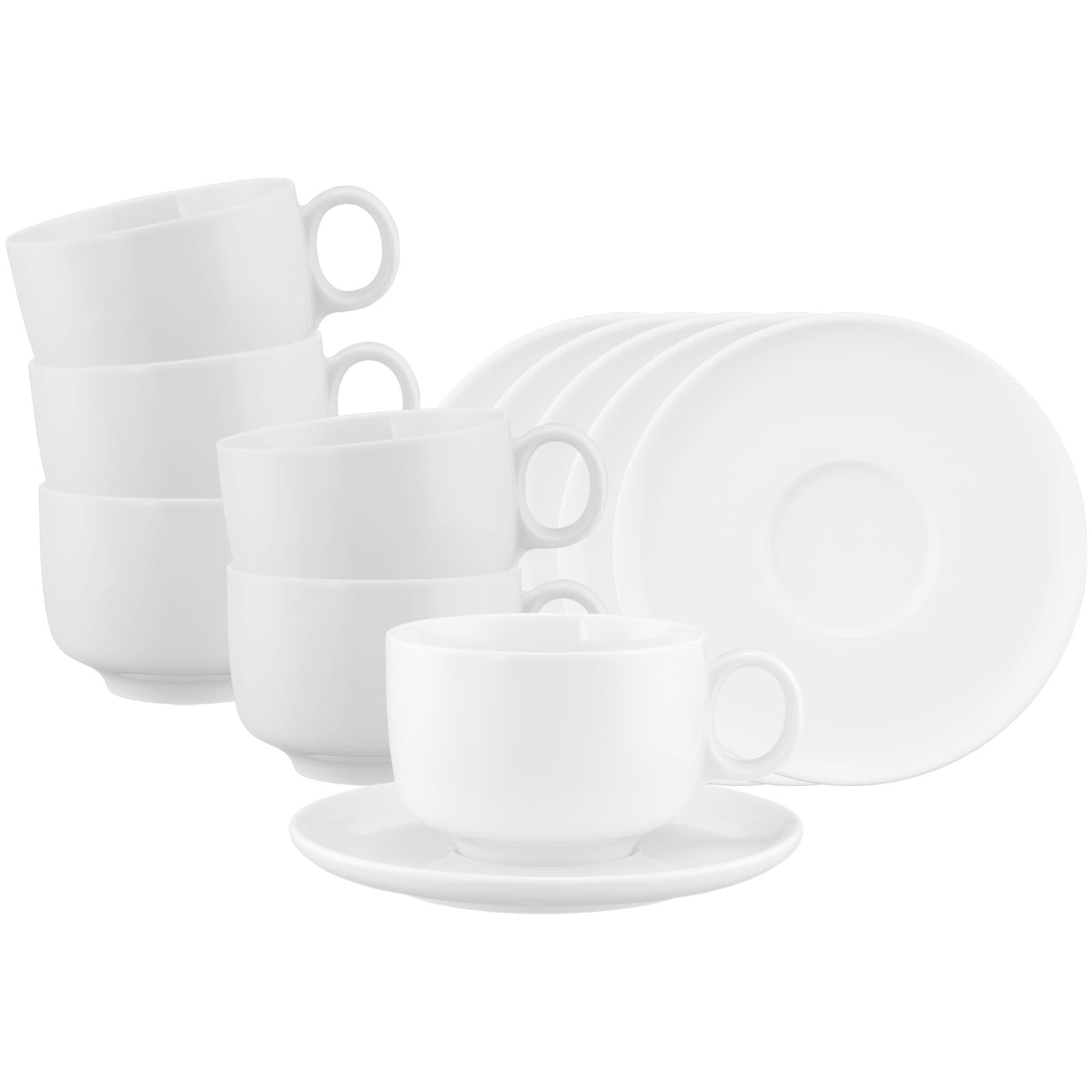 Seltmann Weiden Milchkaffeetassen mit Untertassen Sento Home 350 ml 6er Set 