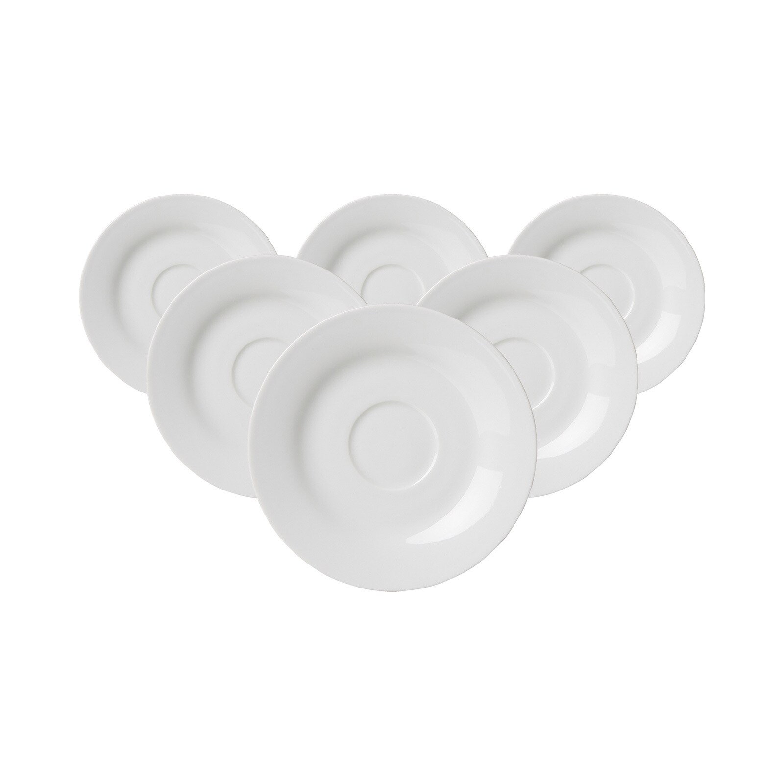 Kaffeeuntertassen Bianco Rondo ø 15 cm 6er Set