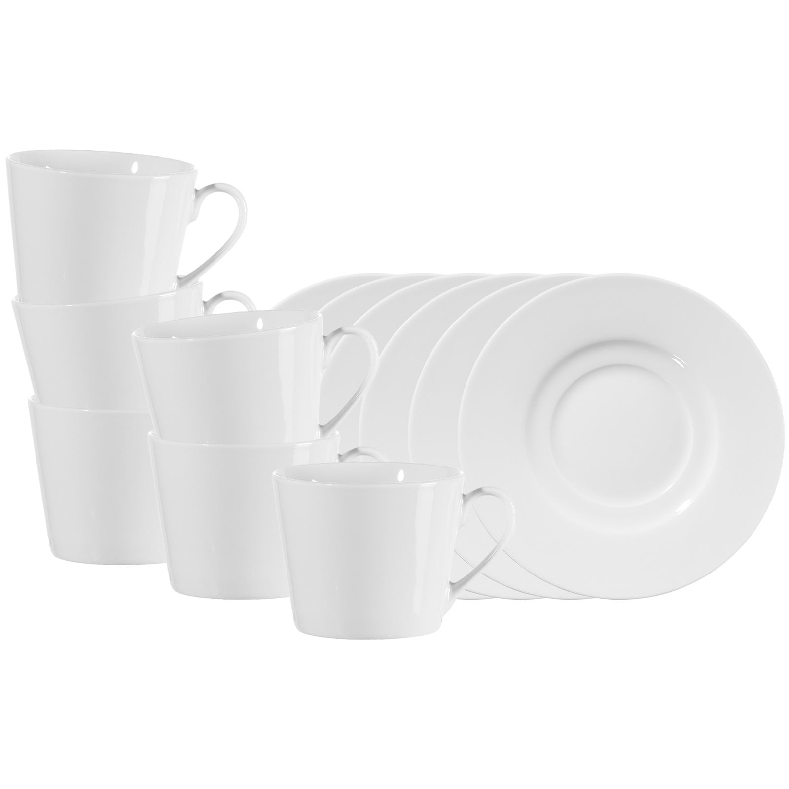 Ritzenhoff & Breker Kaffeetassen mit Untertassen Bianco Conico 180 ml 6er Set 