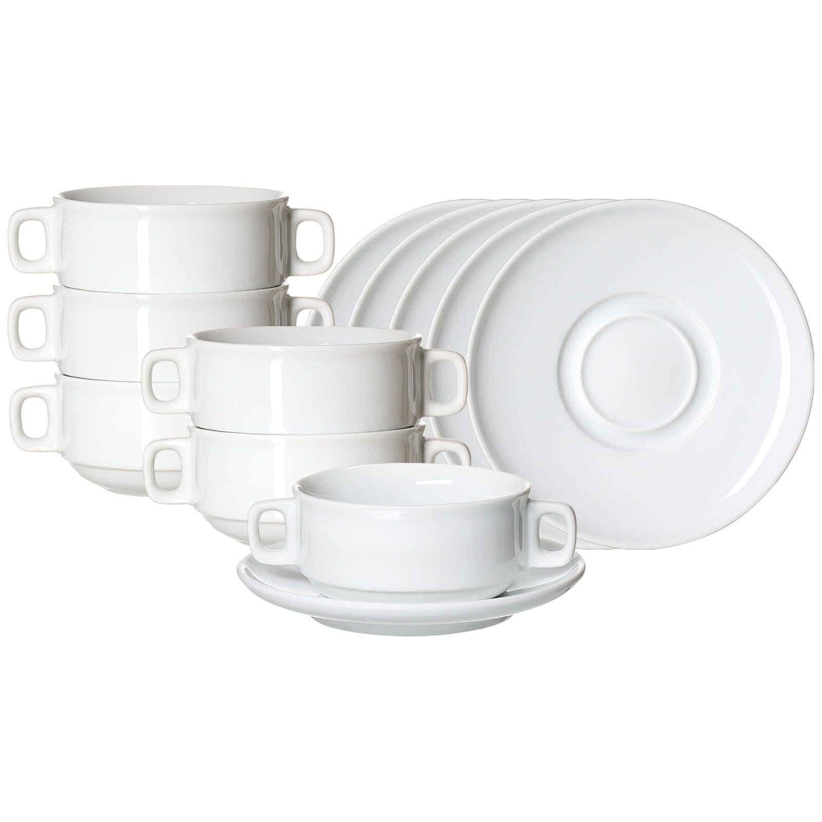 Ritzenhoff & Breker Suppentasse mit Untertasse Bianco 245 ml 6er Set 