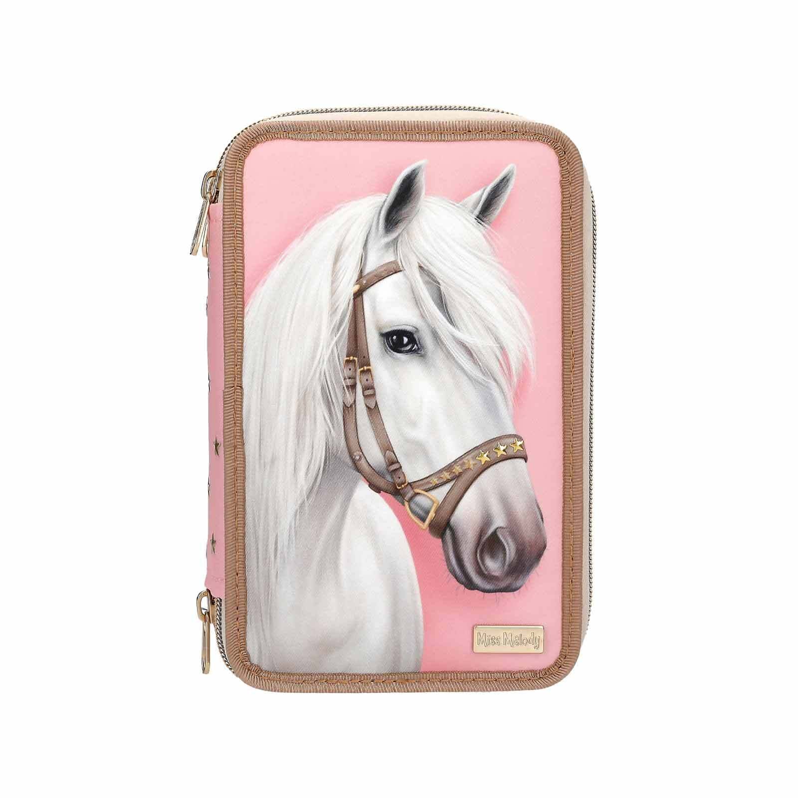 Depesche 3-Fach Federtasche CLASSIC inkl. Stifte Miss Melody 7,5 x 13 x 20 cm