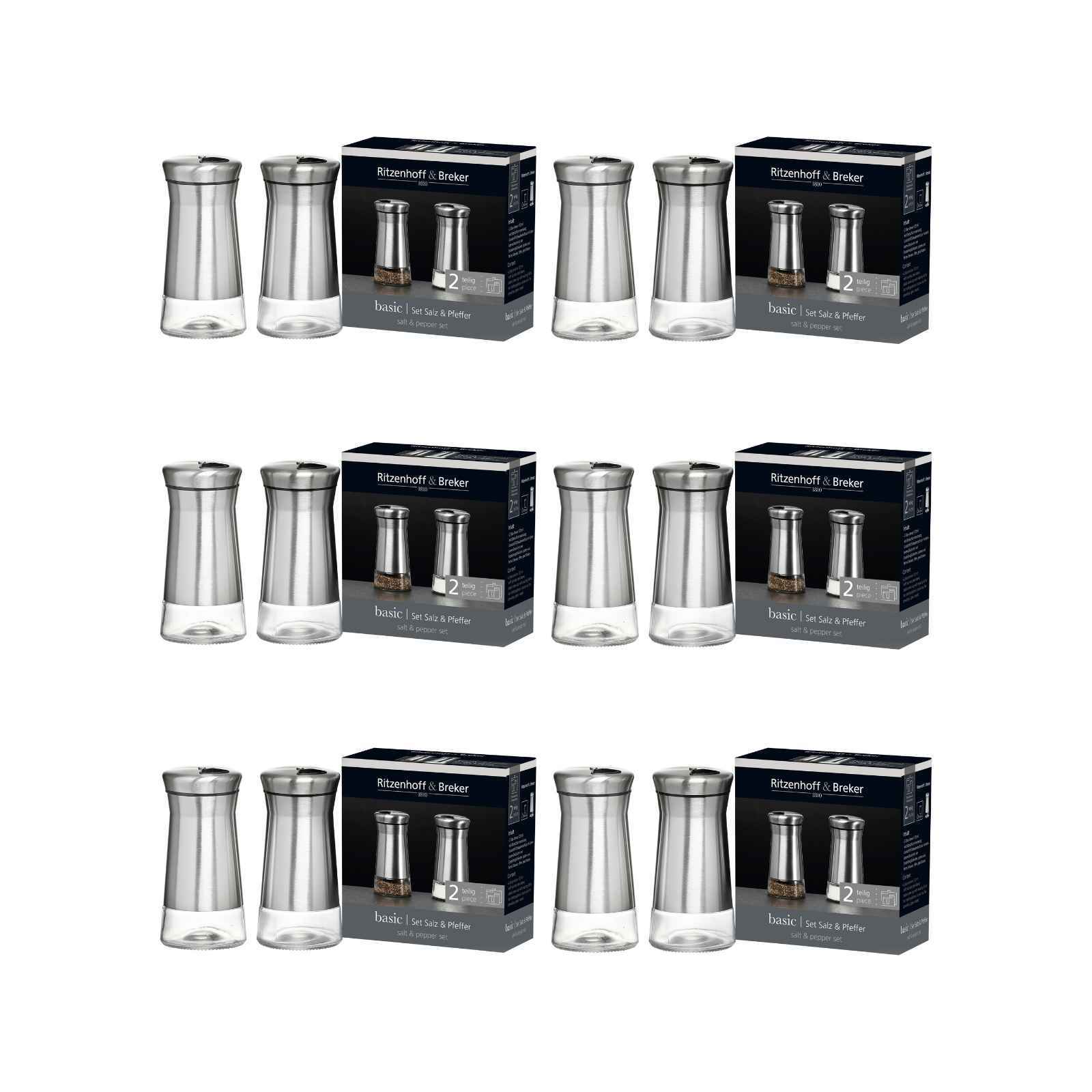 Ritzenhoff & Breker Salz- & Pfefferstreuer Basic 120 ml 12er Set 