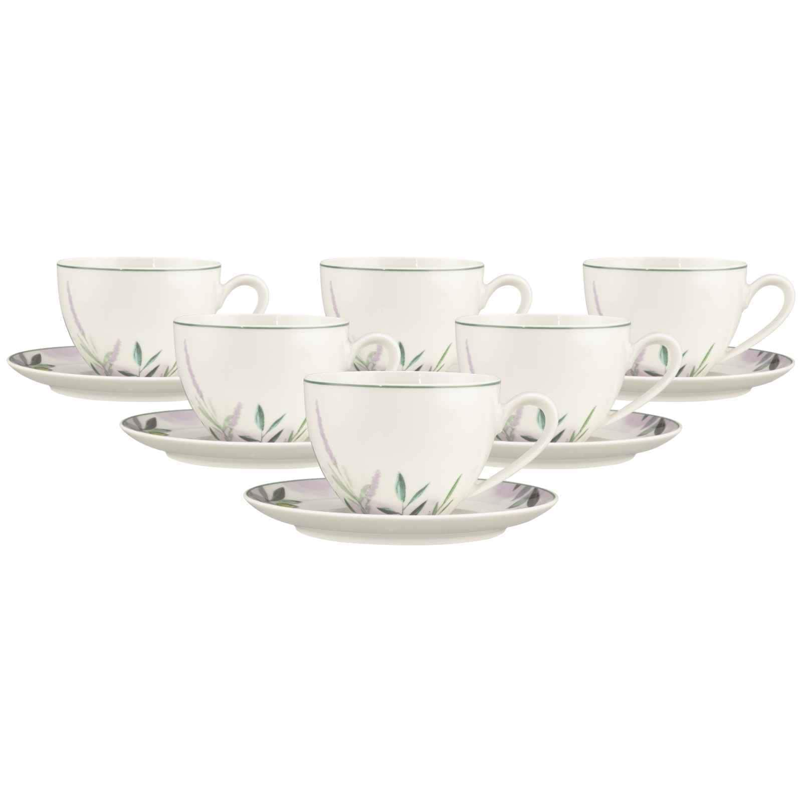 Seltmann Weiden Milchkaffeetassen mit Untertassen Savona Provence 340 ml 6er Set 