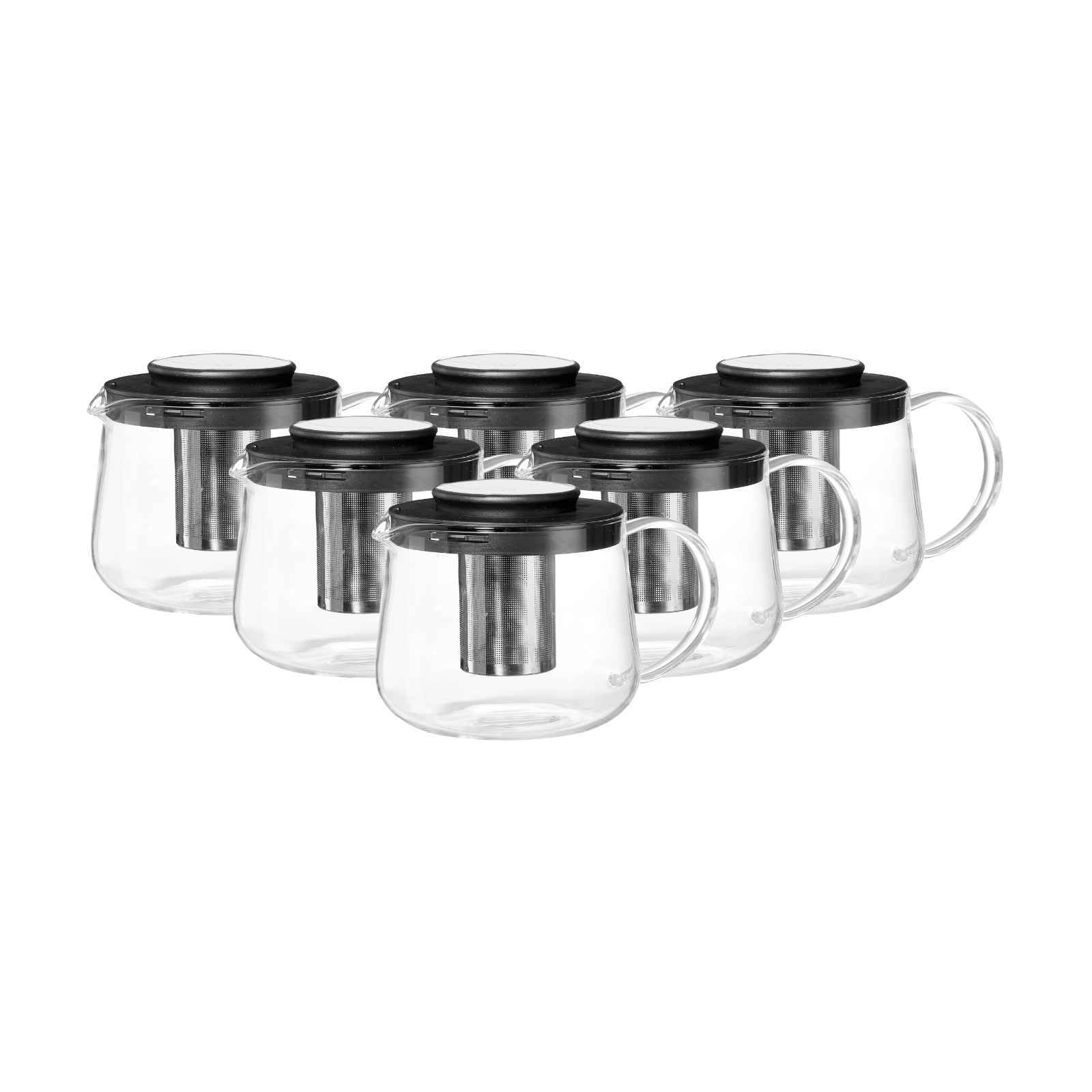 Ritzenhoff & Breker Teekannen mit Sieb Yucca 1,5 l 6er Set 