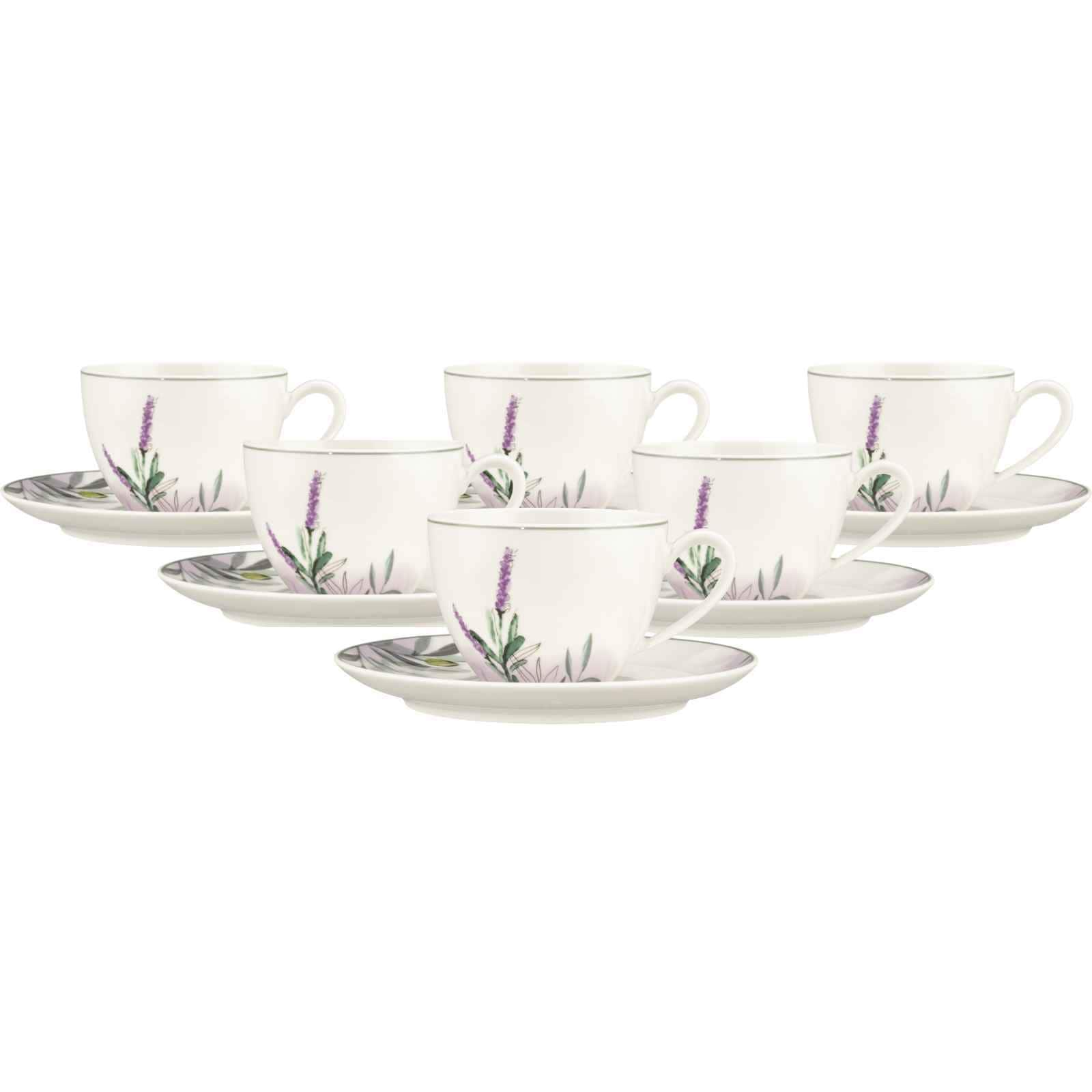 Seltmann Weiden Kaffeetassen mit Untertassen Savona Provence 270 ml 6er Set 