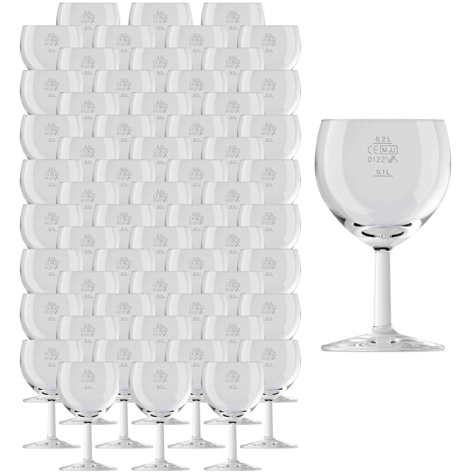 Van Well Weingl&auml;ser geeicht Ballon Profi 0,1 l + 0,2 l 60er Set 