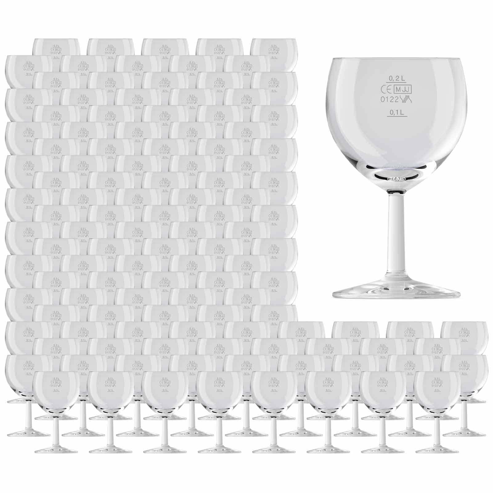 Van Well Weingläser geeicht Ballon Profi 0,1 l + 0,2 l 120er Set
