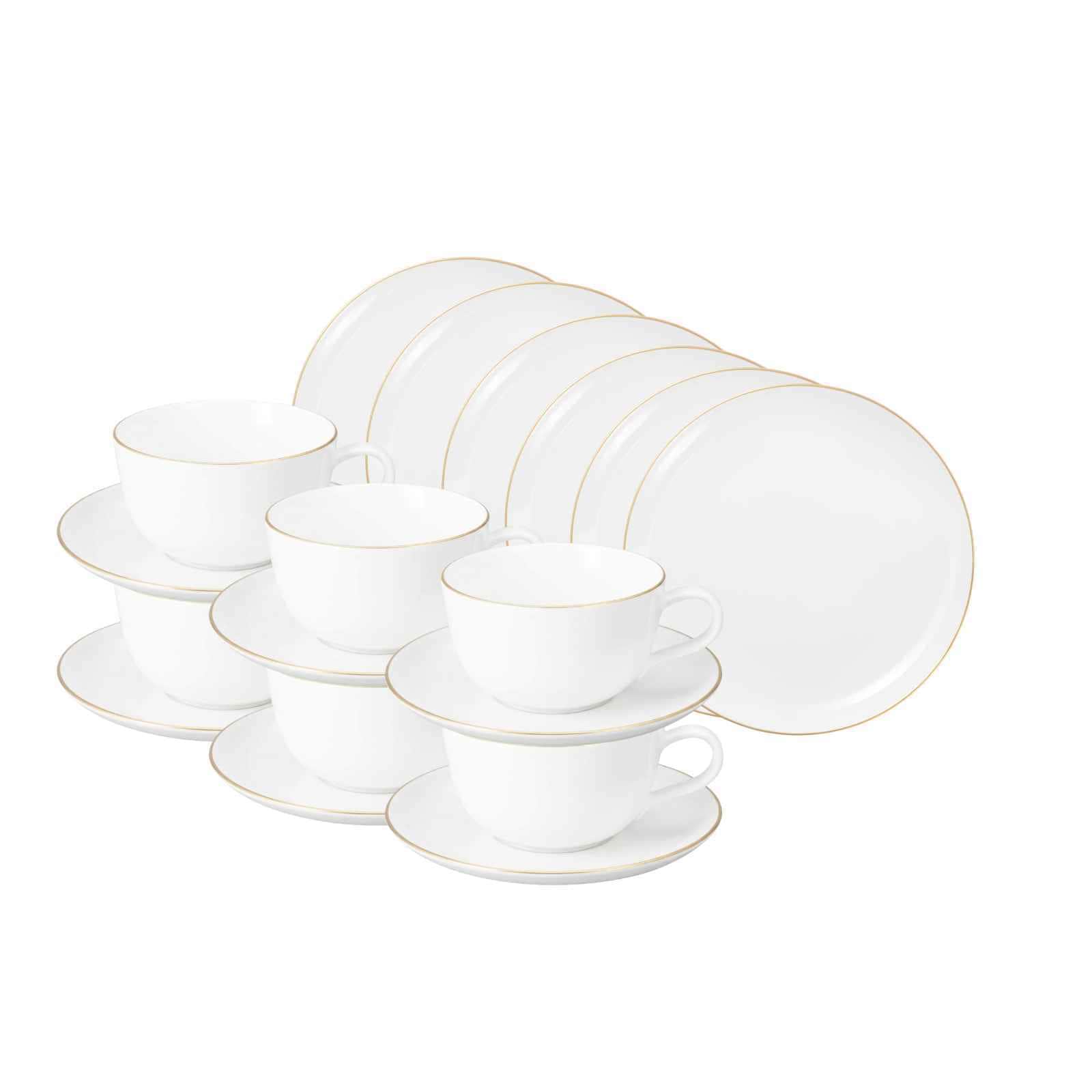 Seltmann Weiden Teeservice Liberty Goldrand 280 ml 18-tlg. 