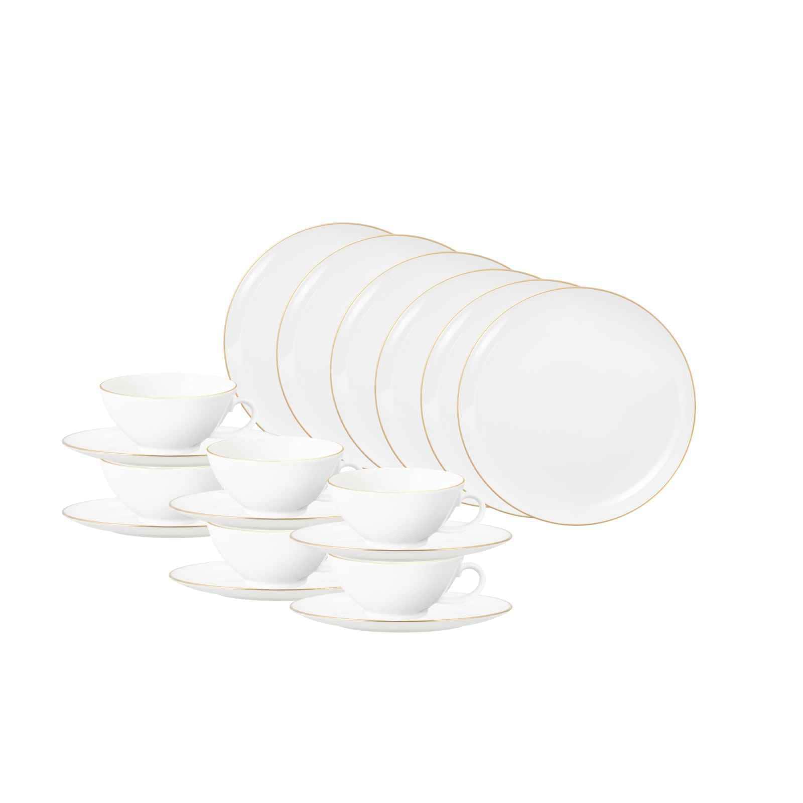 Seltmann Weiden Teeservice Liberty Goldrand 140 ml 18-tlg.