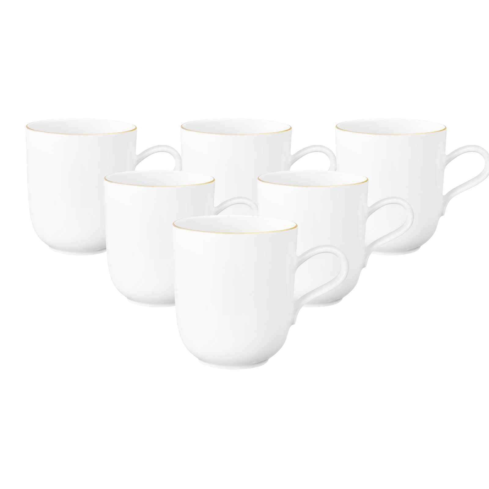 Seltmann Weiden Henkelbecher Liberty Goldrand 400 ml 6er Set 