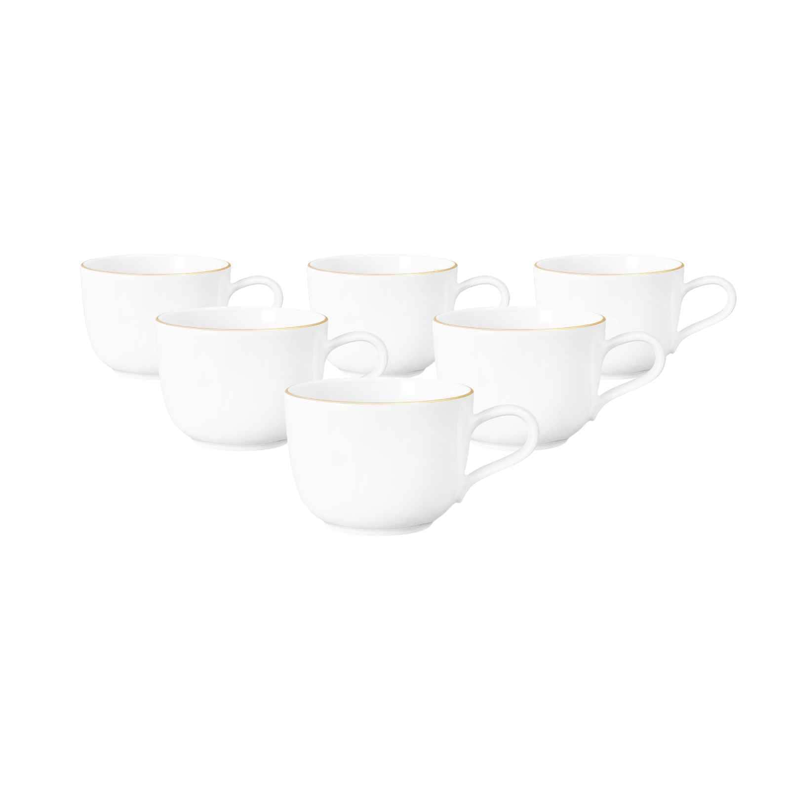 Seltmann Weiden Kaffeetassen Liberty Goldrand 260 ml 6er Set 
