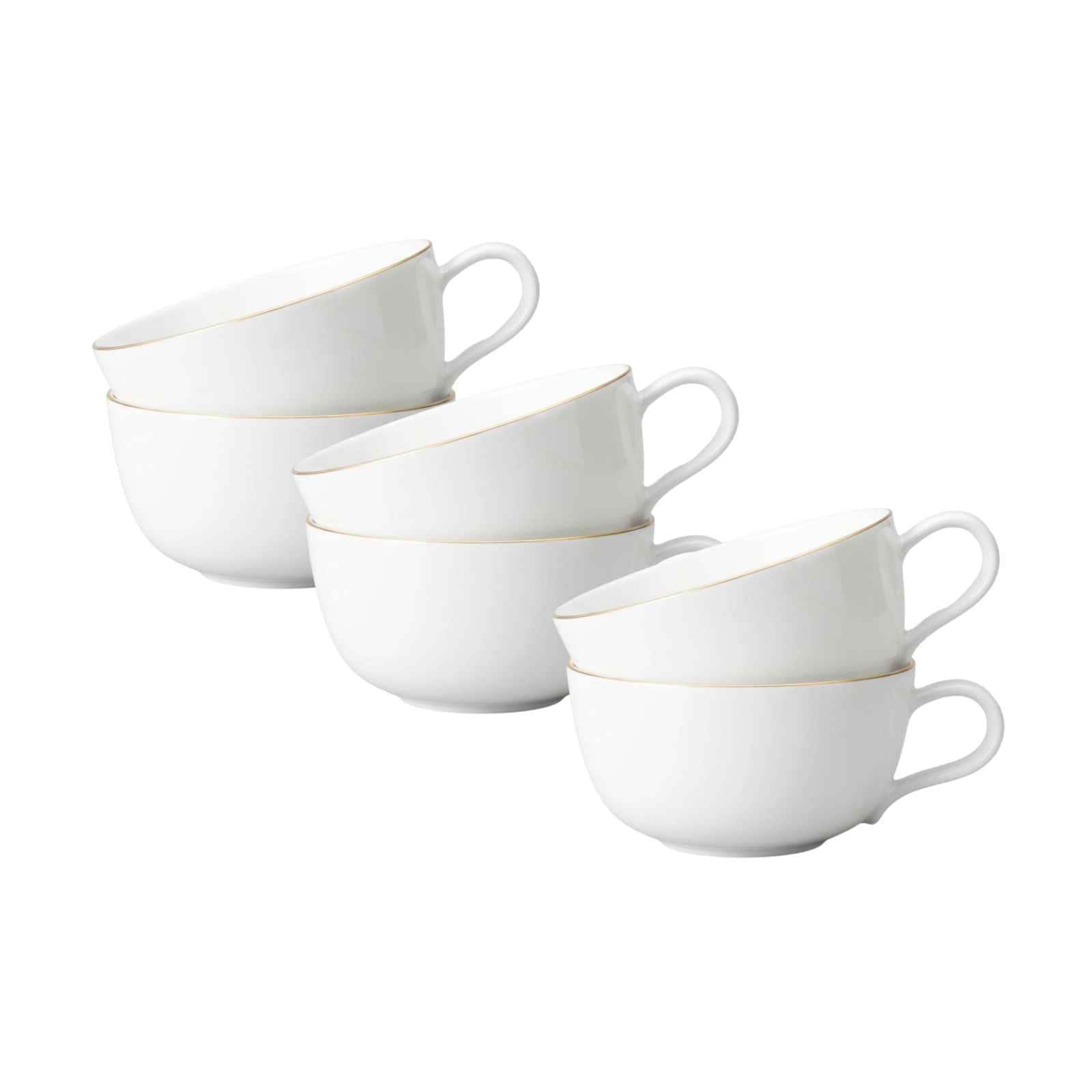 Seltmann Weiden Teetassen Liberty Goldrand 280 ml 6er Set 