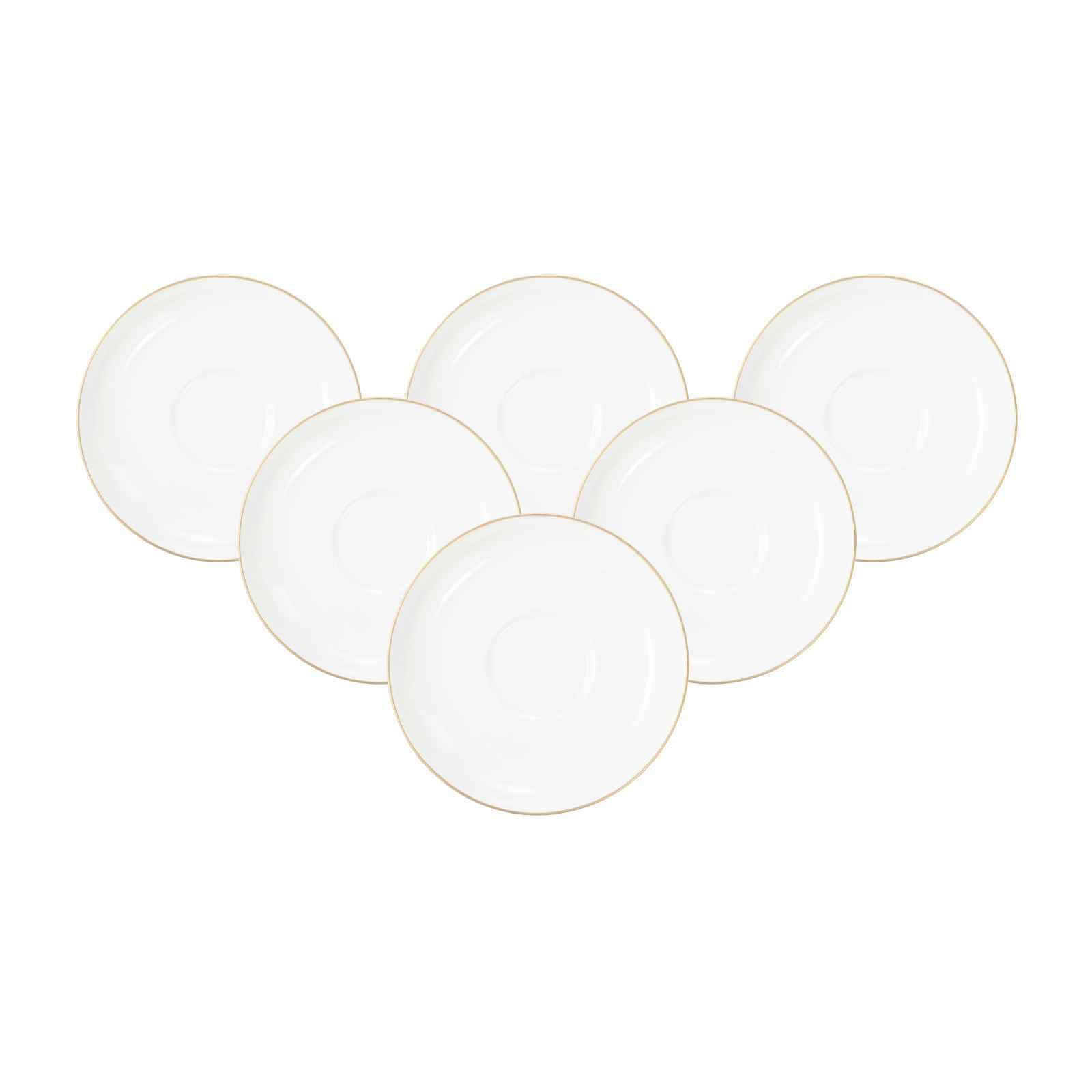 Seltmann Weiden Kombiuntertassen Liberty Goldrand &oslash; 16,5 cm 6er Set 