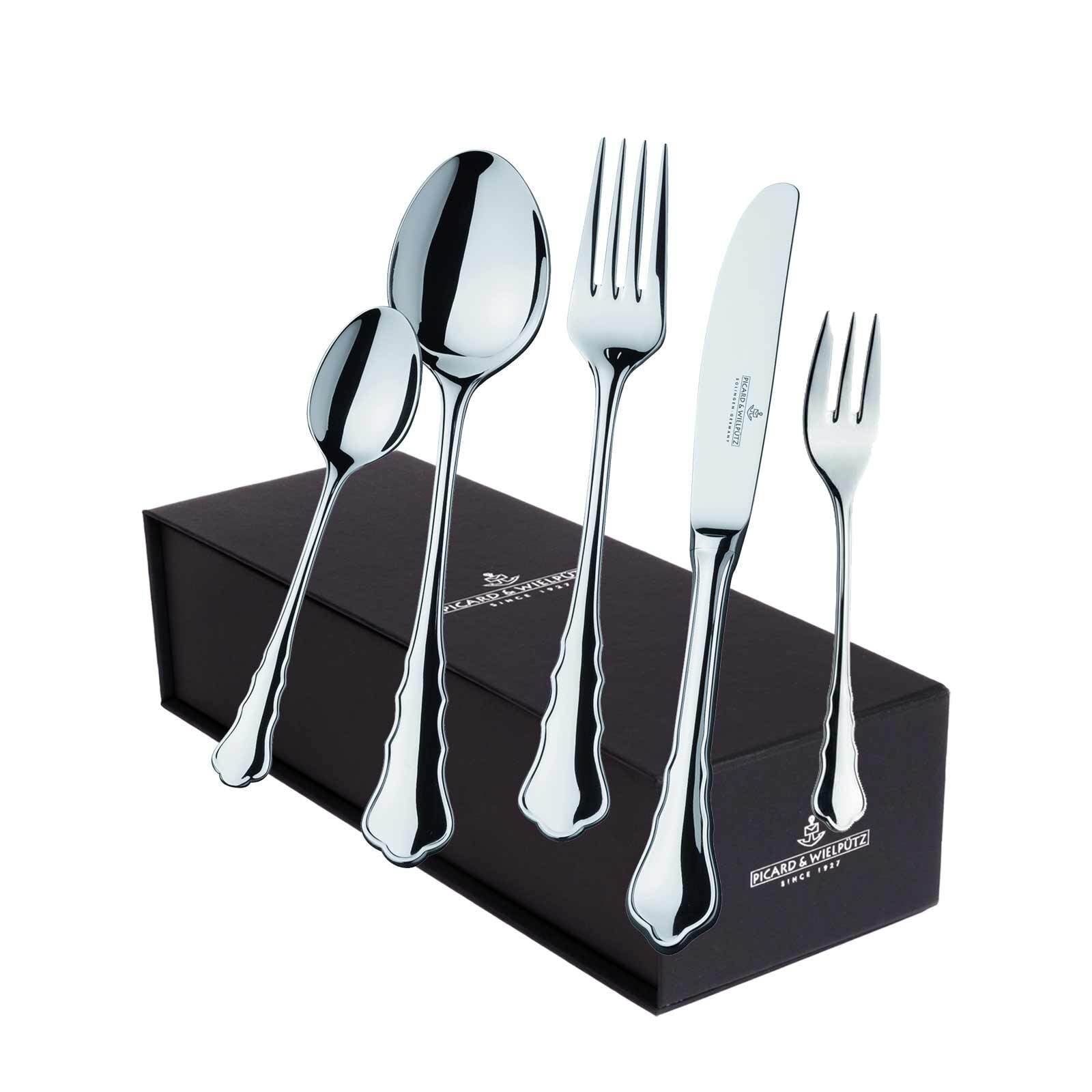 Picard & Wielp&uuml;tz Tafelbesteck inkl. Besteckbox Chippendale 30-tlg. 