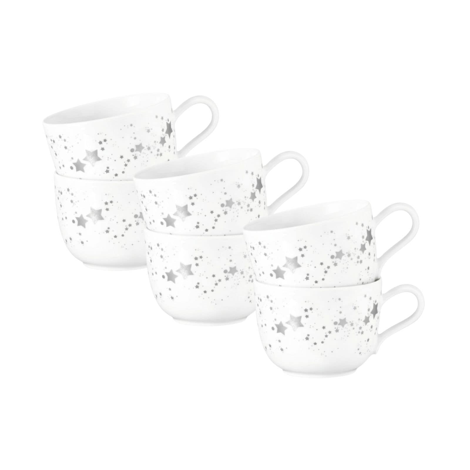 Seltmann Weiden Kaffeetassen Liberty Silver Stars 260 ml 6er Set 