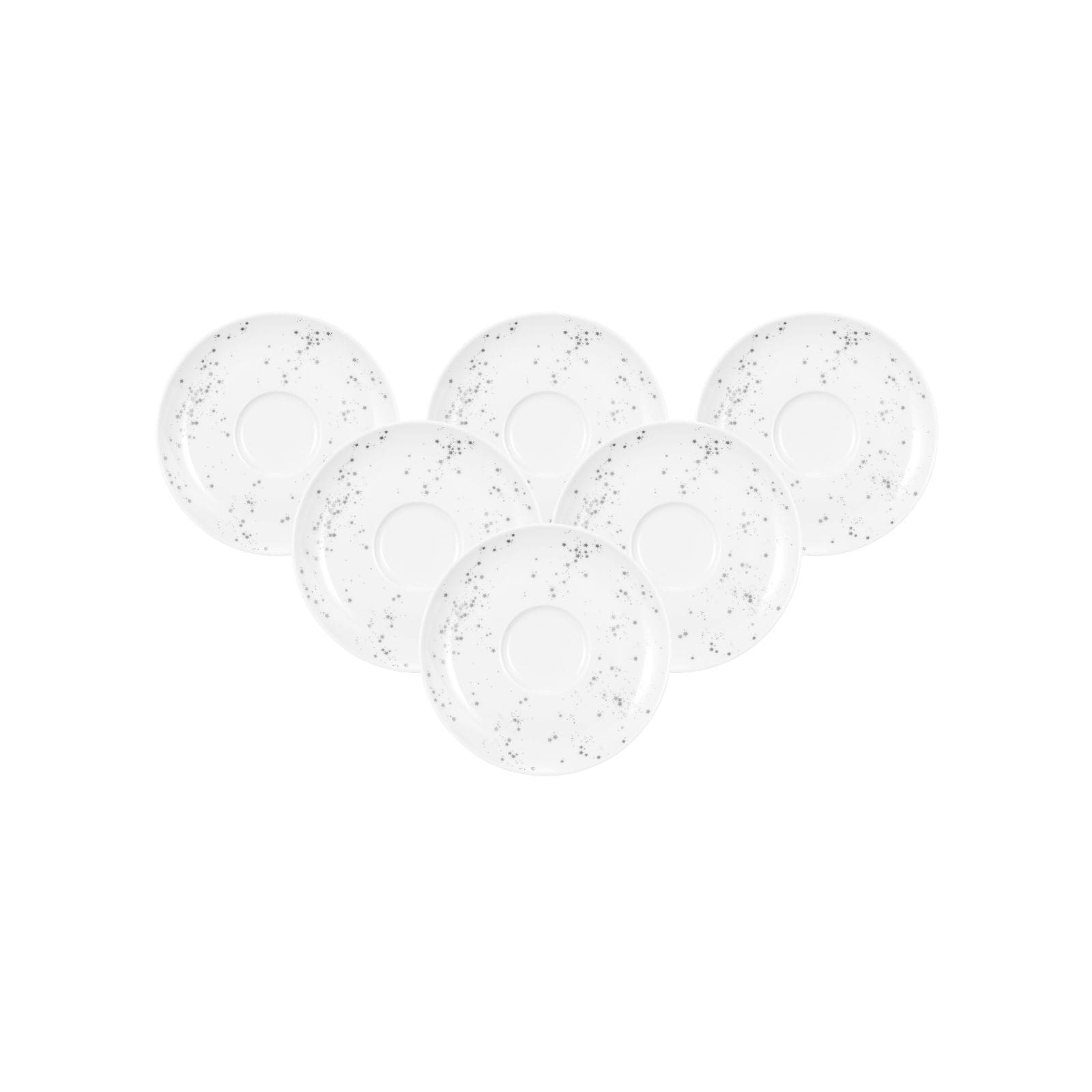Seltmann Weiden Kombi-Untertassen Liberty Silver Stars &oslash; 16,1 cm 6er Set 