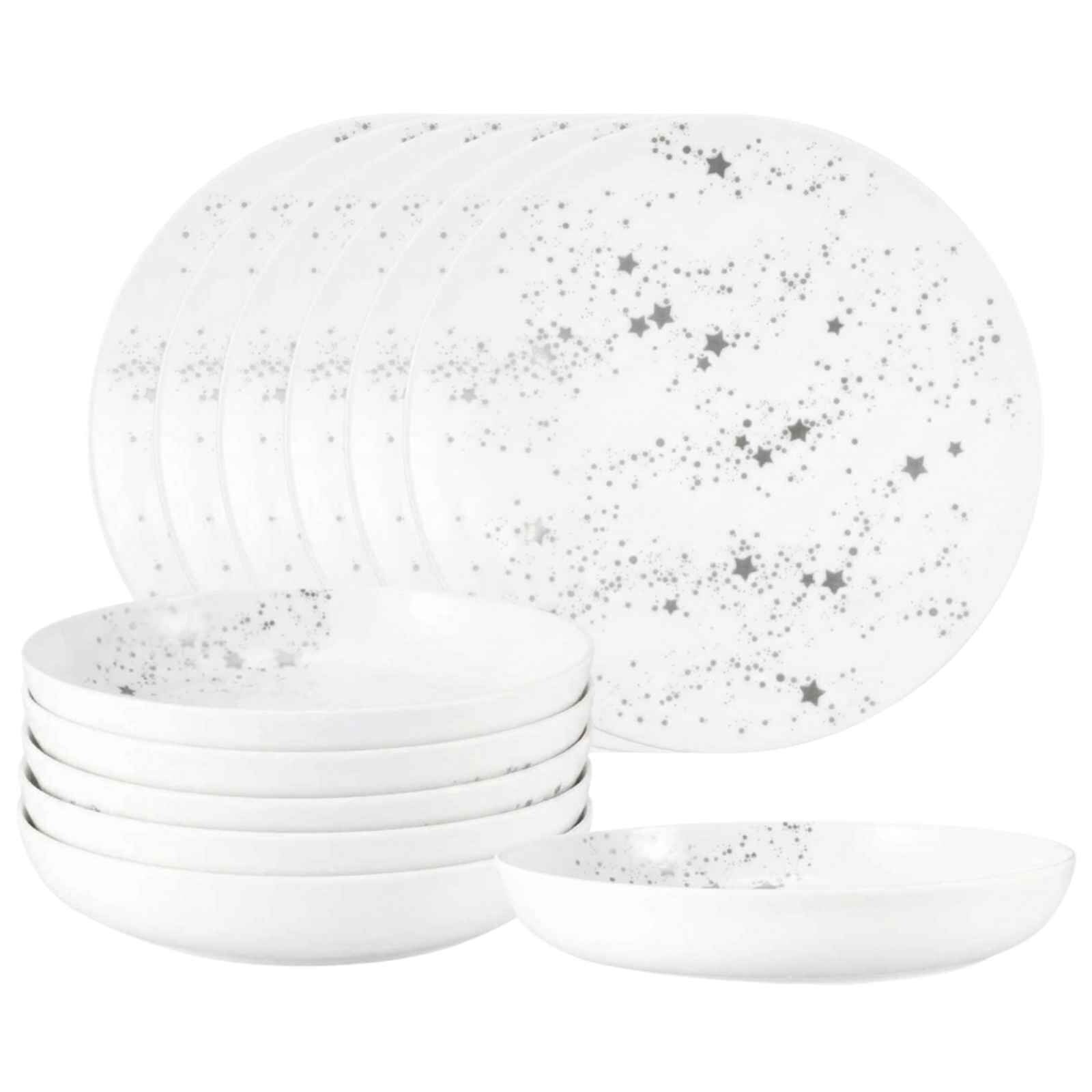 Seltmann Weiden Tafelservice Liberty Silver Stars 12-tlg.