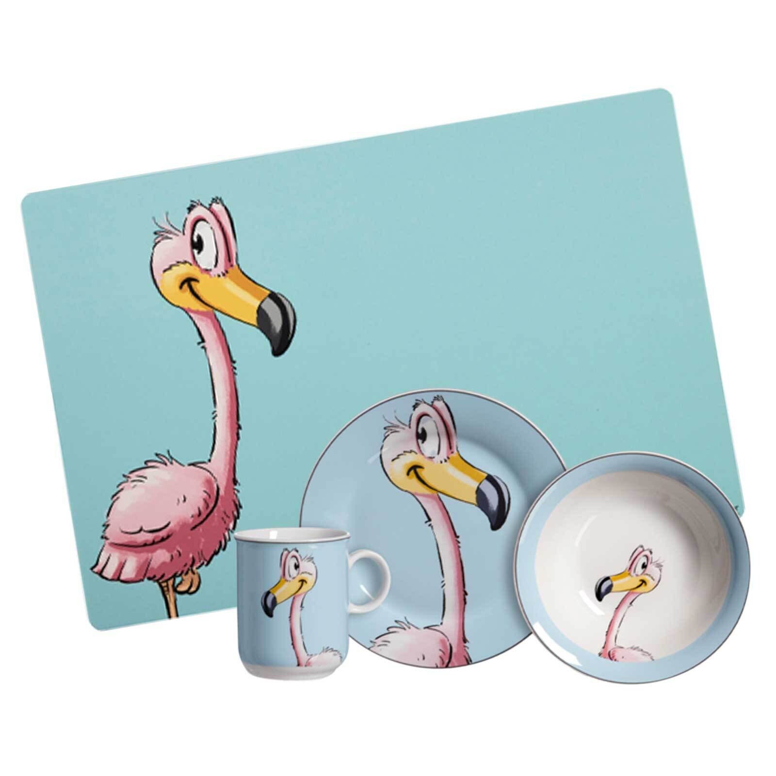 Kindergeschirr + Tischmatte Happy Zoo 4er Set