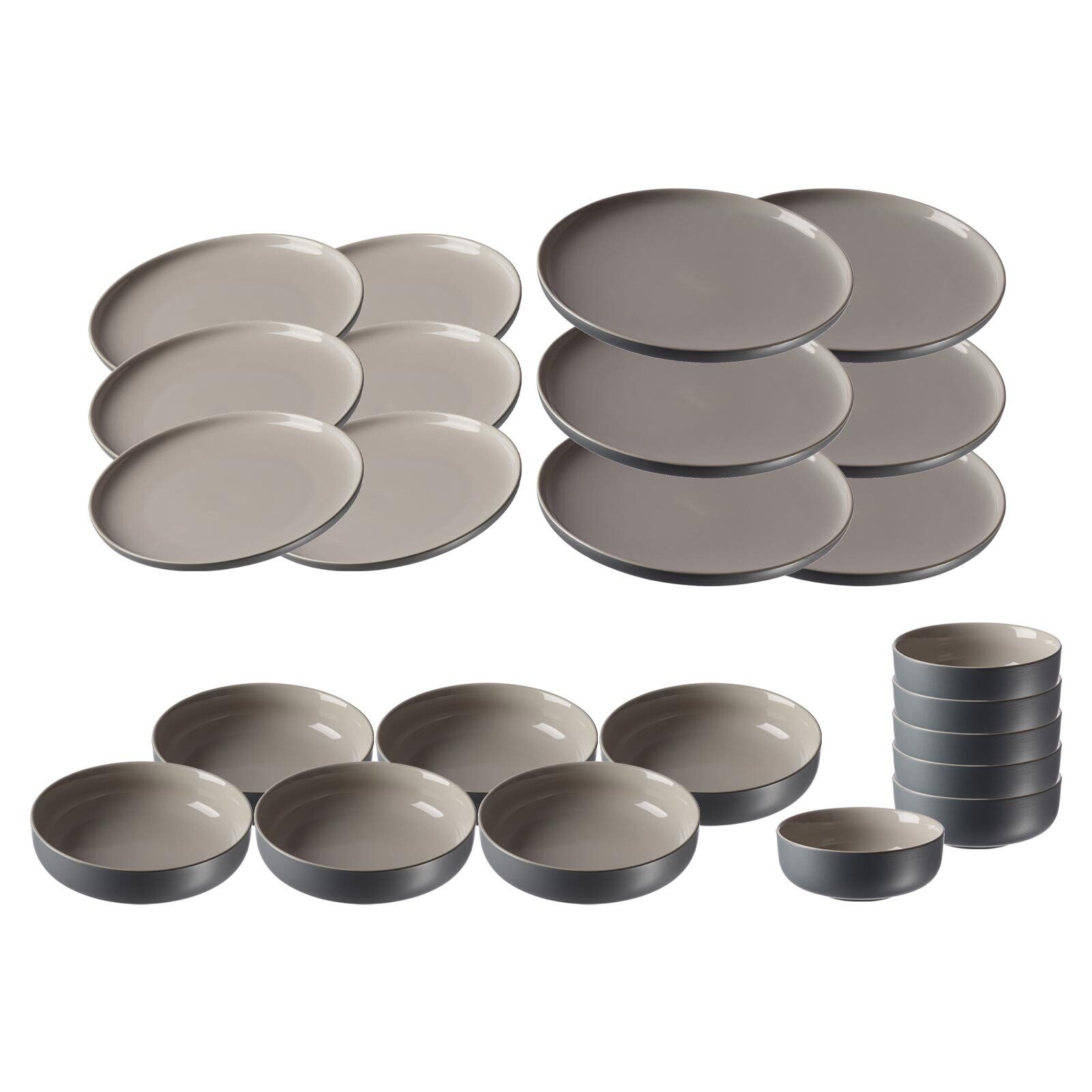 Teller und Schalenset Jasper 24er Set
