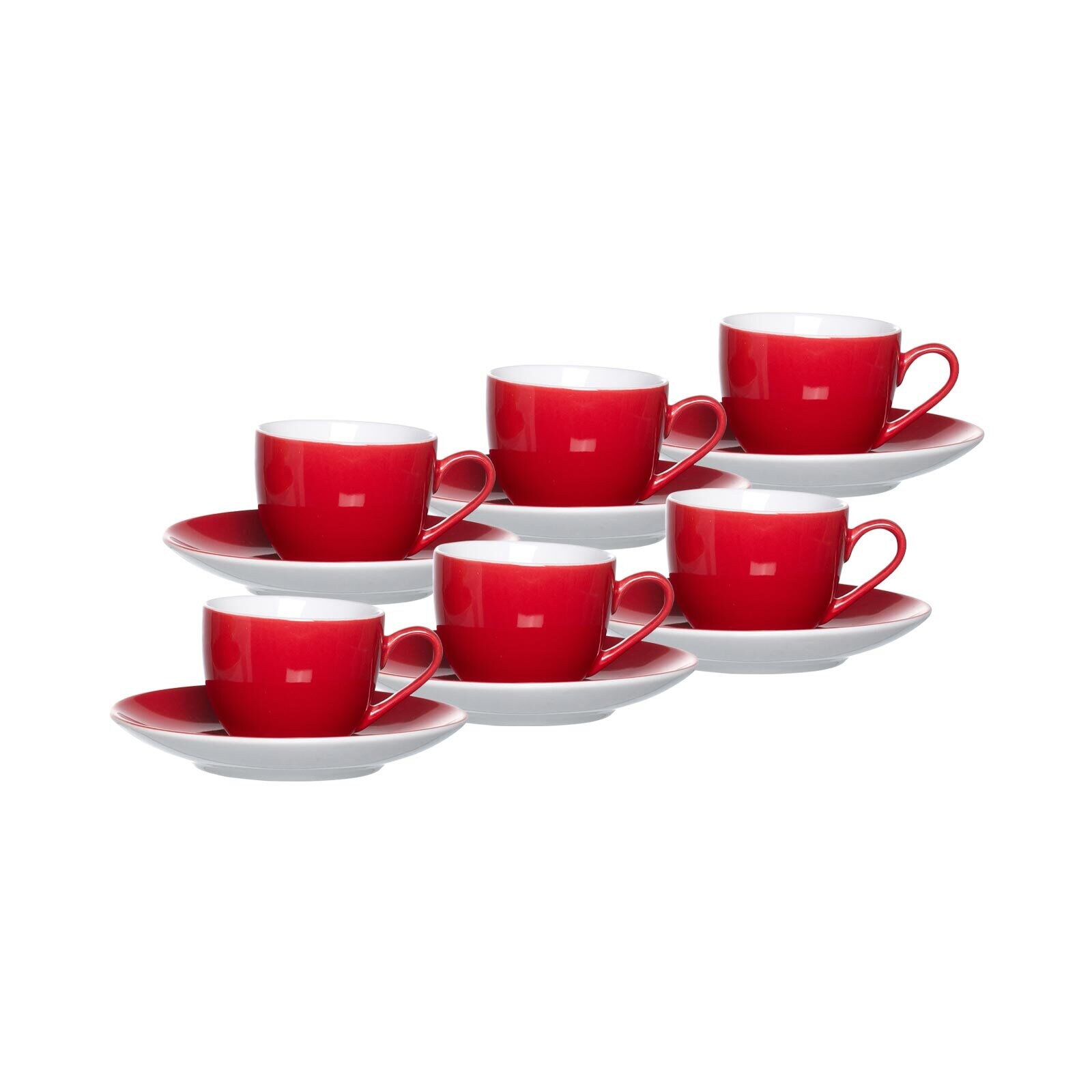 Espressotassen und -untertassen Doppio  6er Set