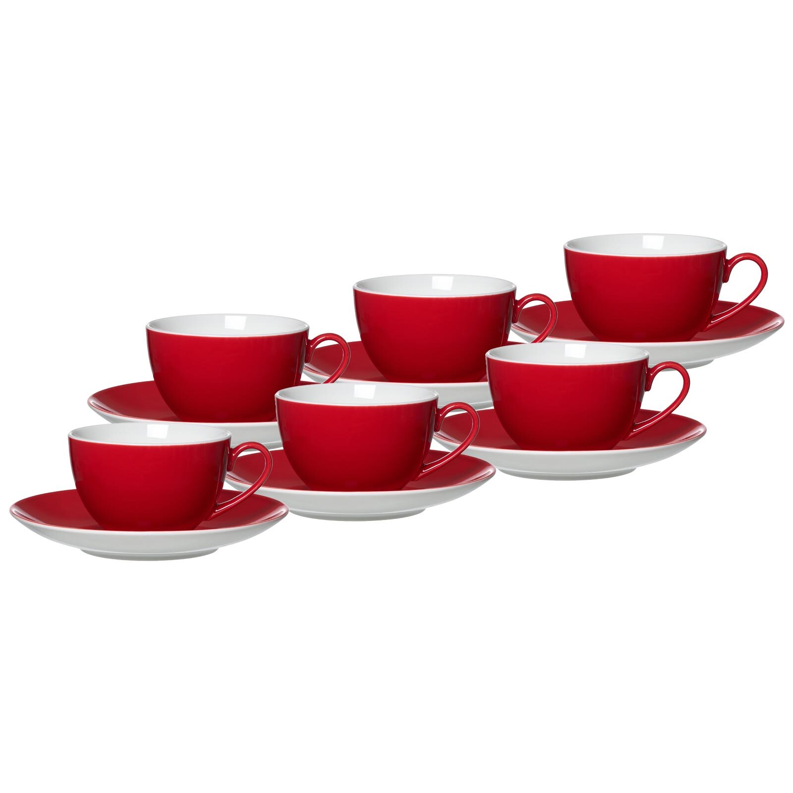 Ritzenhoff & Breker Kaffeetassen mit Untertassen Doppio 200 ml 6er Set 
