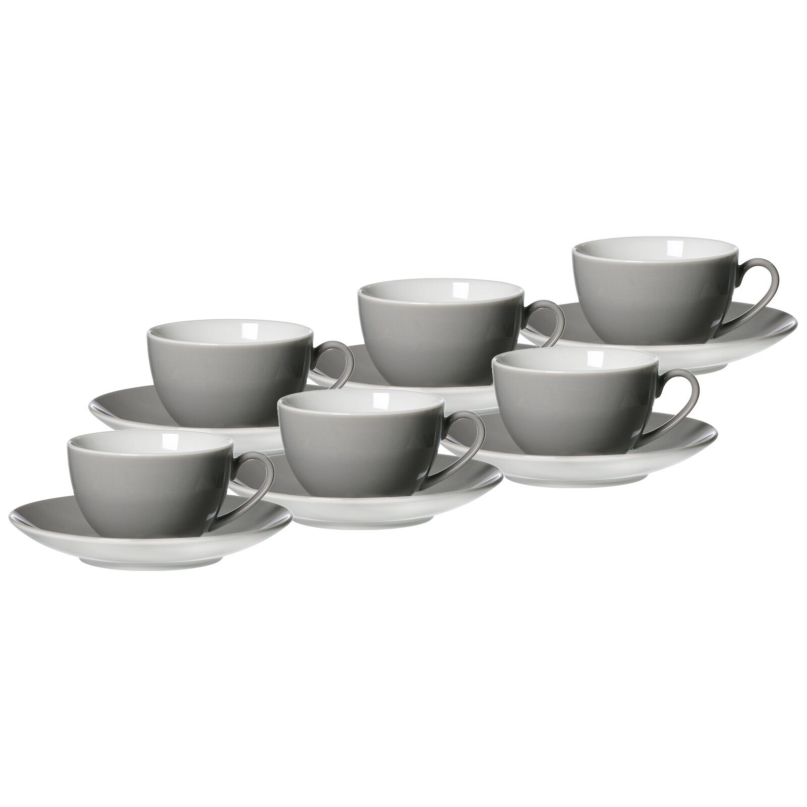 Ritzenhoff & Breker Kaffeetassen mit Untertassen Doppio 200 ml 6er Set 