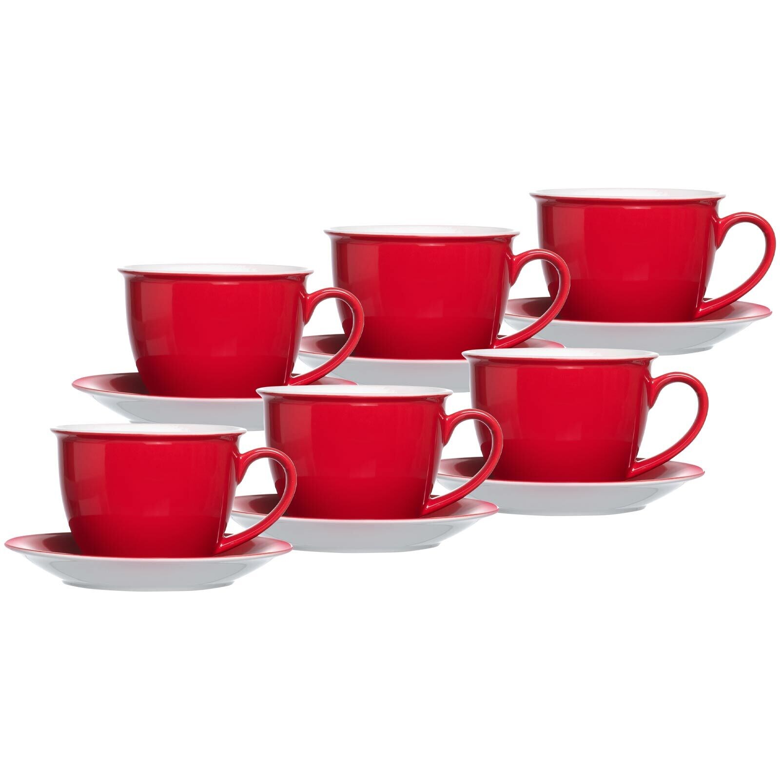 Ritzenhoff & Breker Milchkaffee Tassen mit Untertassen Doppio 350 ml 6er Set