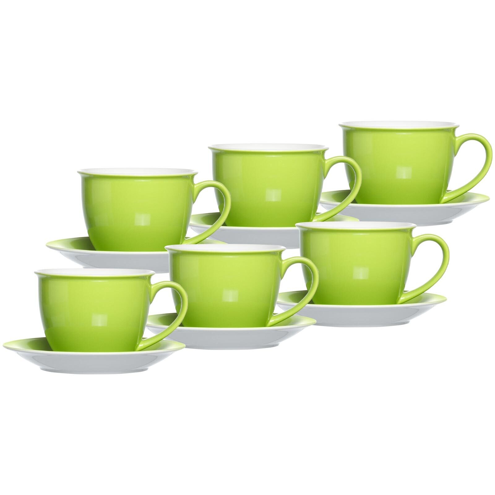 Milchkaffee Tassen mit Untertassen Doppio  6er Set