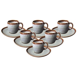 like. by Villeroy & Boch Kaffeetassen mit Untertassen Lave 190 ml 6er Set 