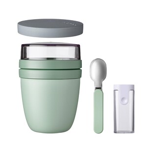 Mepal Lunchpot mit Snack-Deckel und Klapplöffel Ellipse 500 (+ 200 ml) 