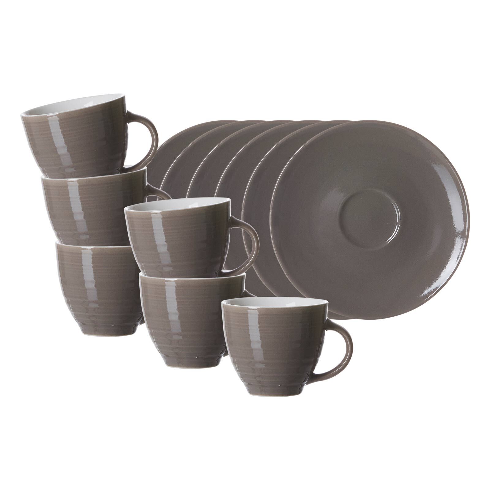 Ritzenhoff & Breker Espressotassen mit Untertassen Suomi 90 ml 6er Set 