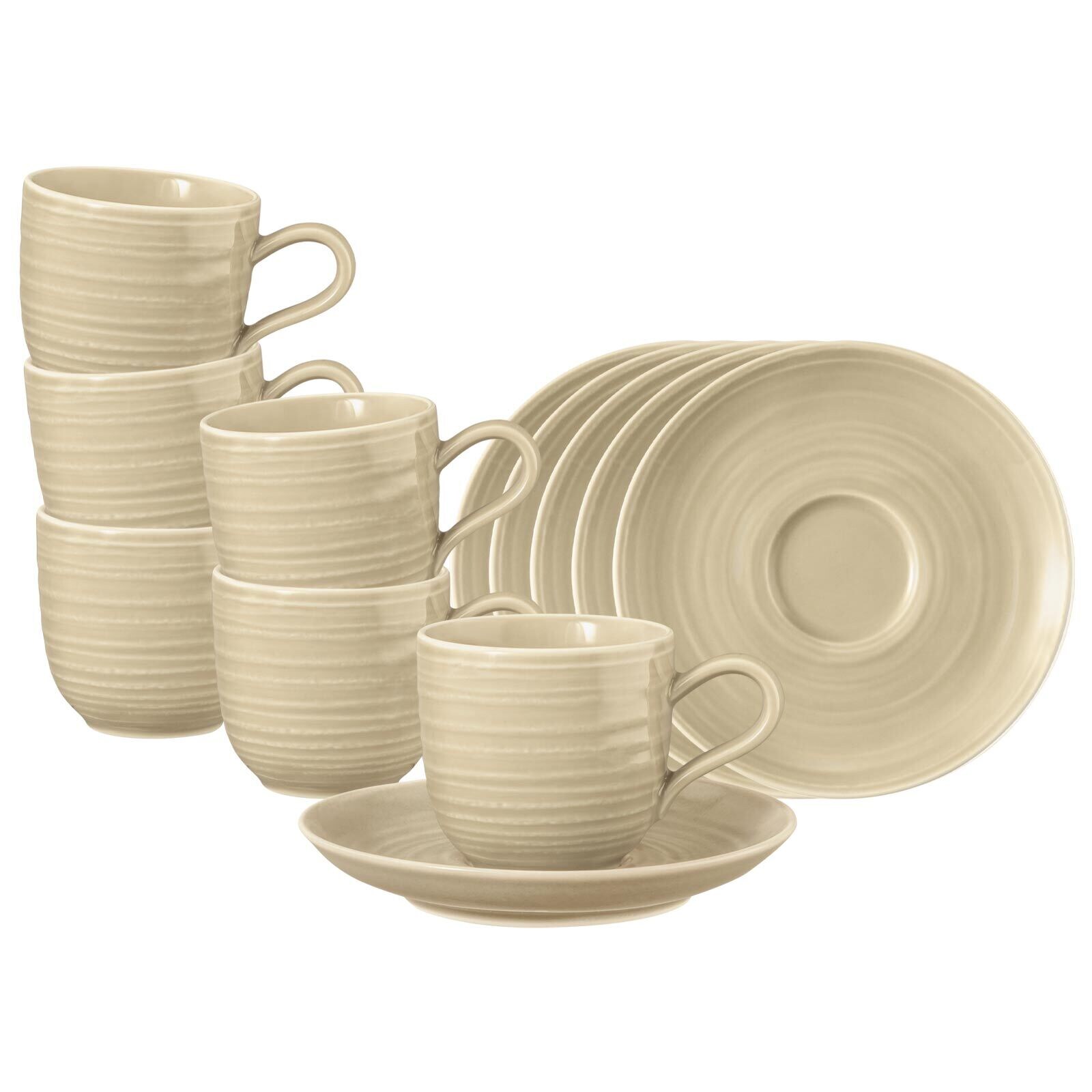 Espressotassen mit Untertassen Terra  6er Set