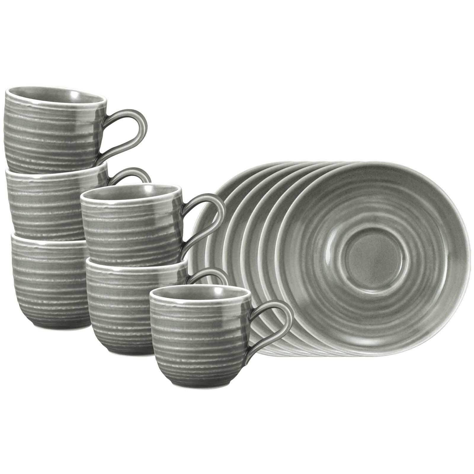 Espressotassen mit Untertassen Terra  6er Set