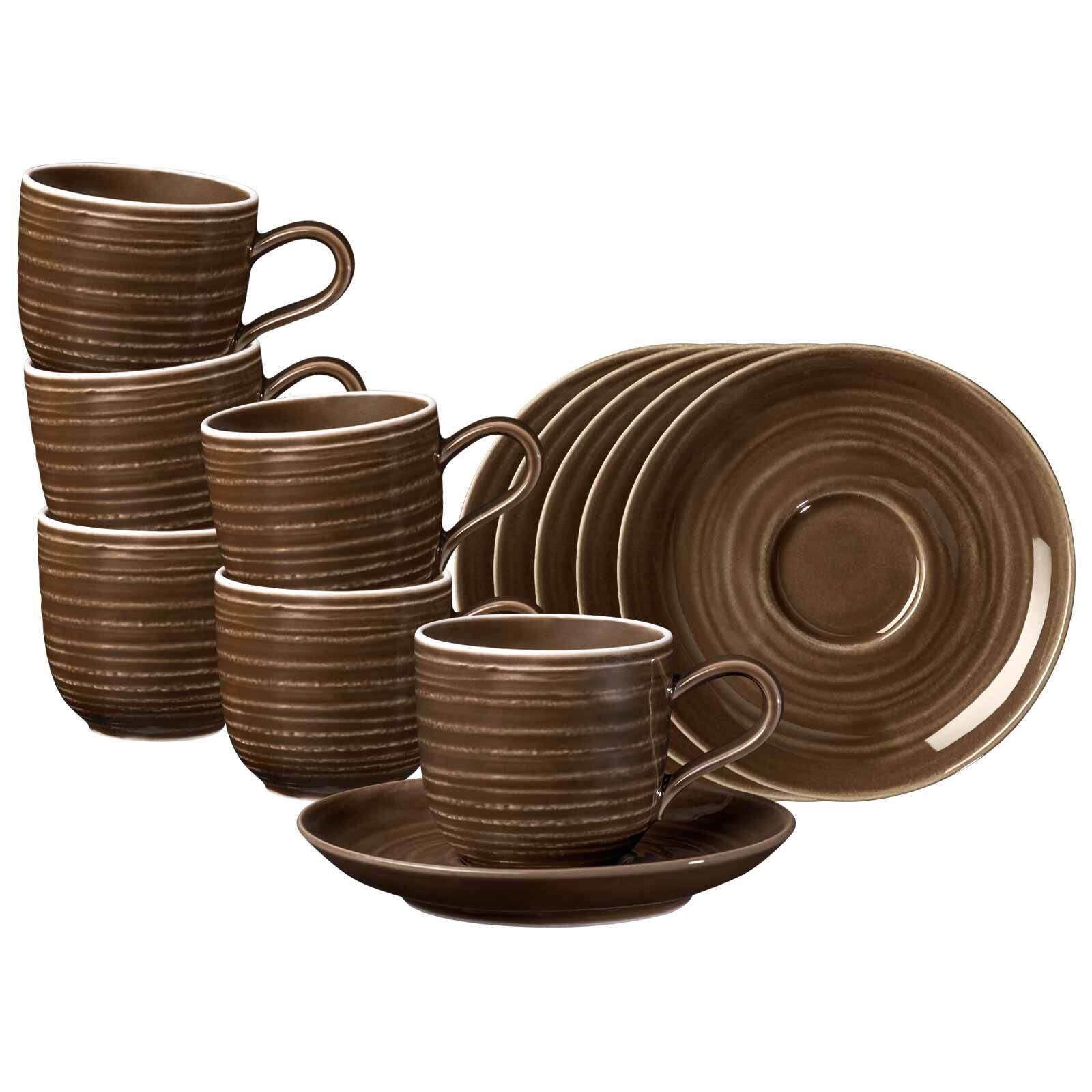 Espressotassen mit Untertassen Terra  6er Set