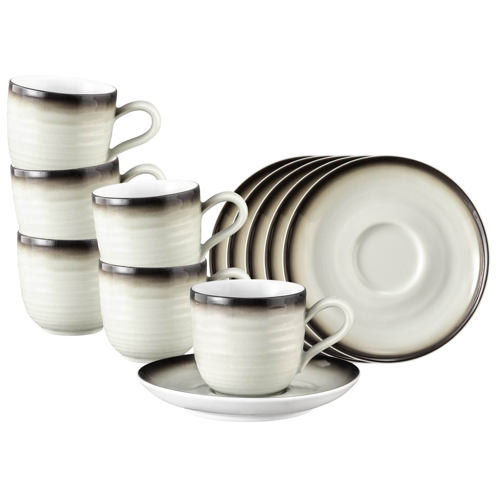 Espressotassen mit Untertassen Terra  6er Set